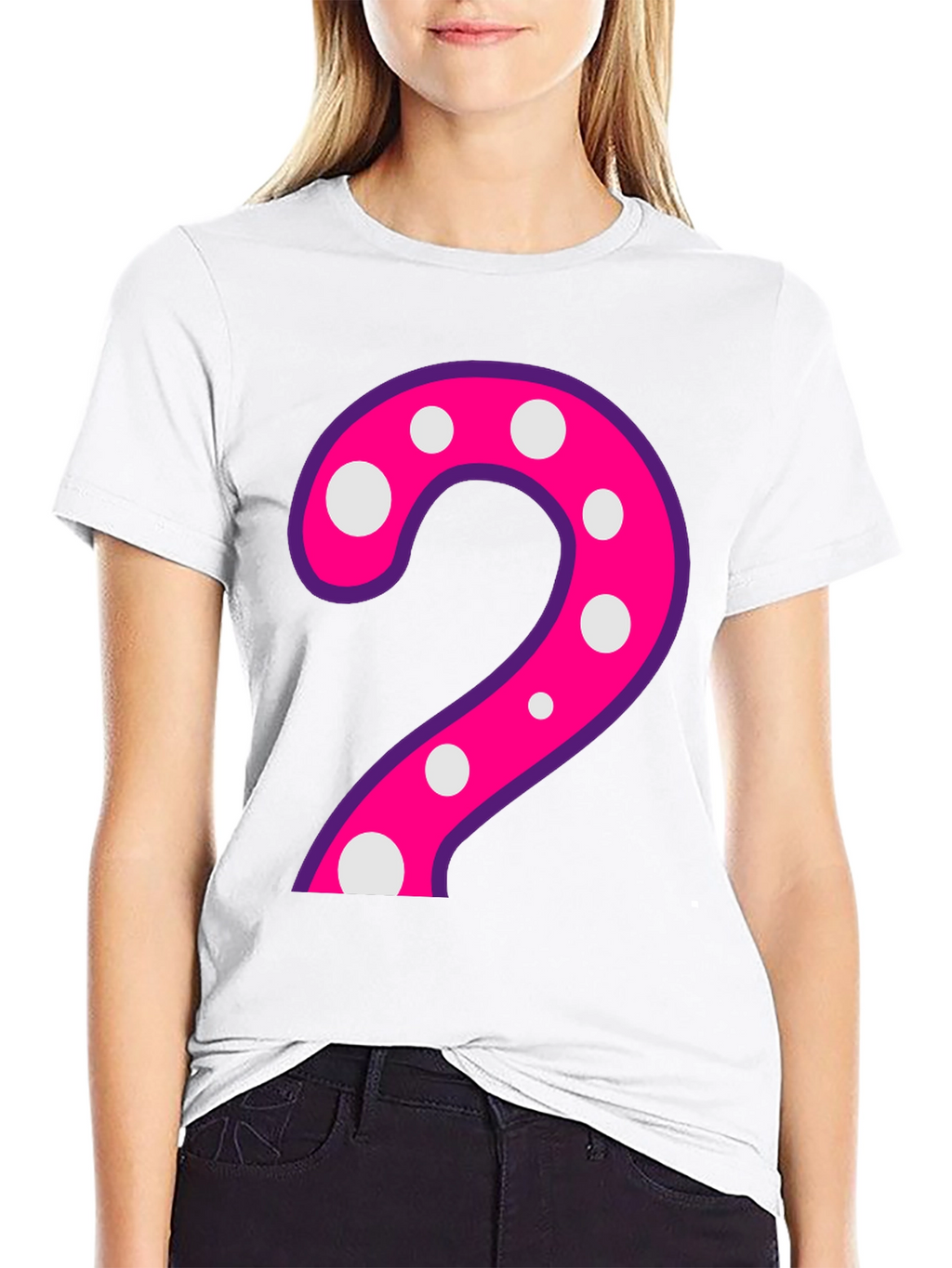 Polka Dot Number 2 Black T-Shirt