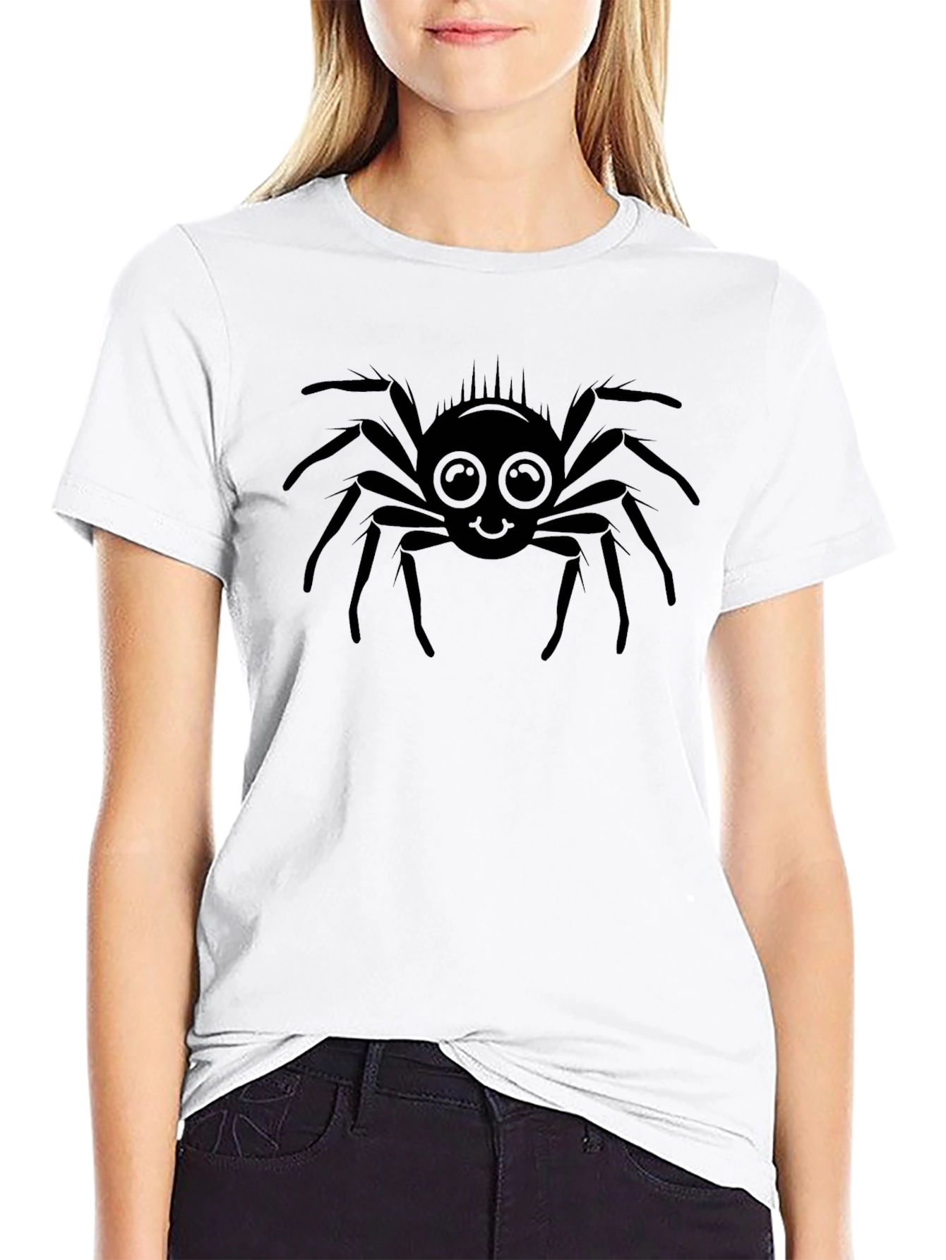 Cute Spider Graphic Tee - Mens Black T-Shirt