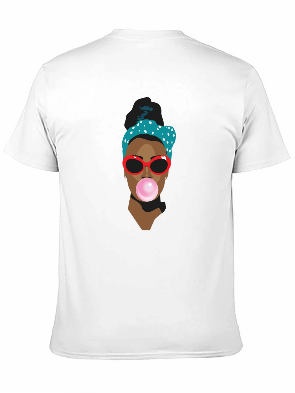 Trendy Black T-Shirt with Bubble Gum Girl Design