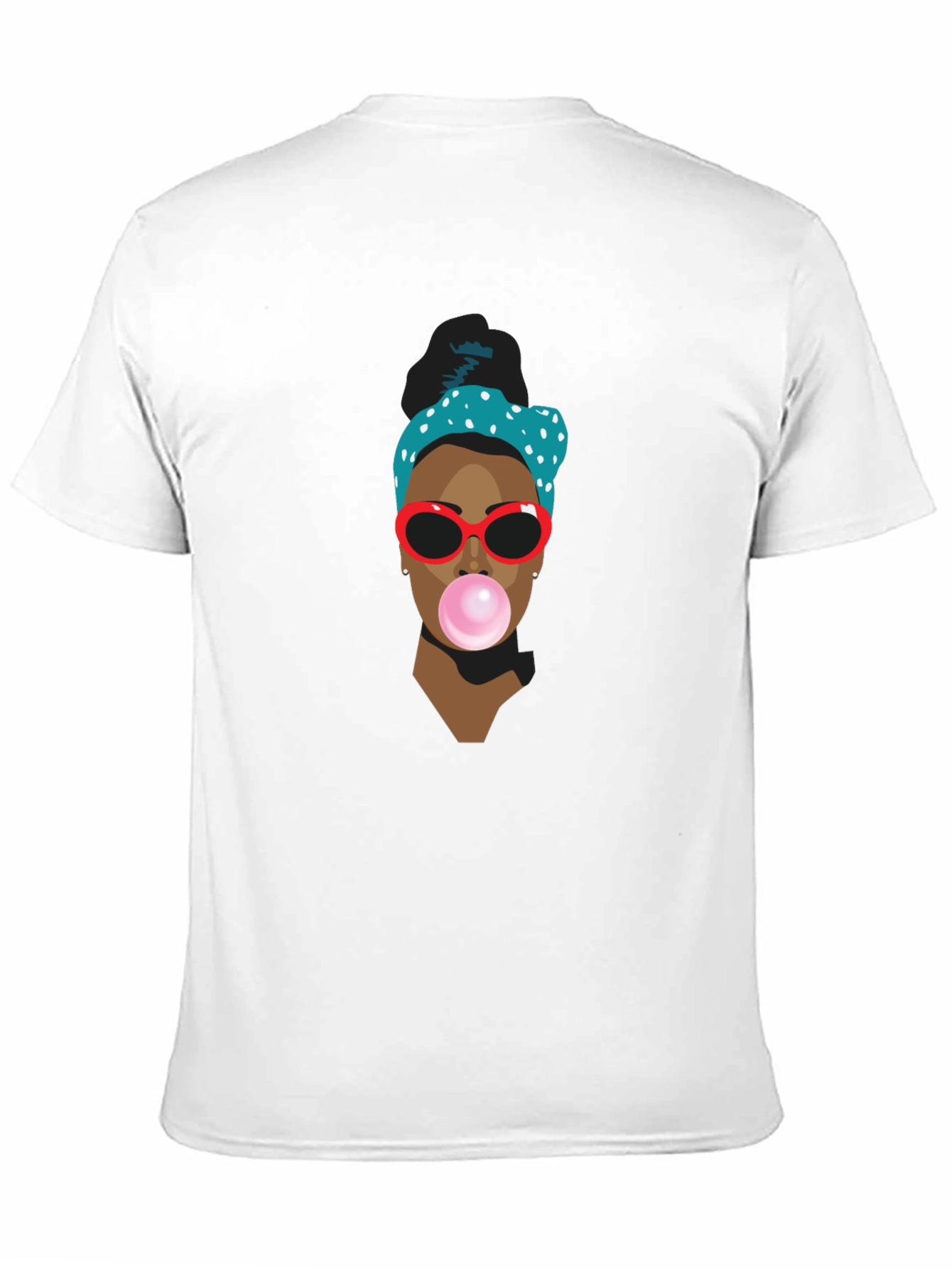 Trendy Black T-Shirt with Bubble Gum Girl Design