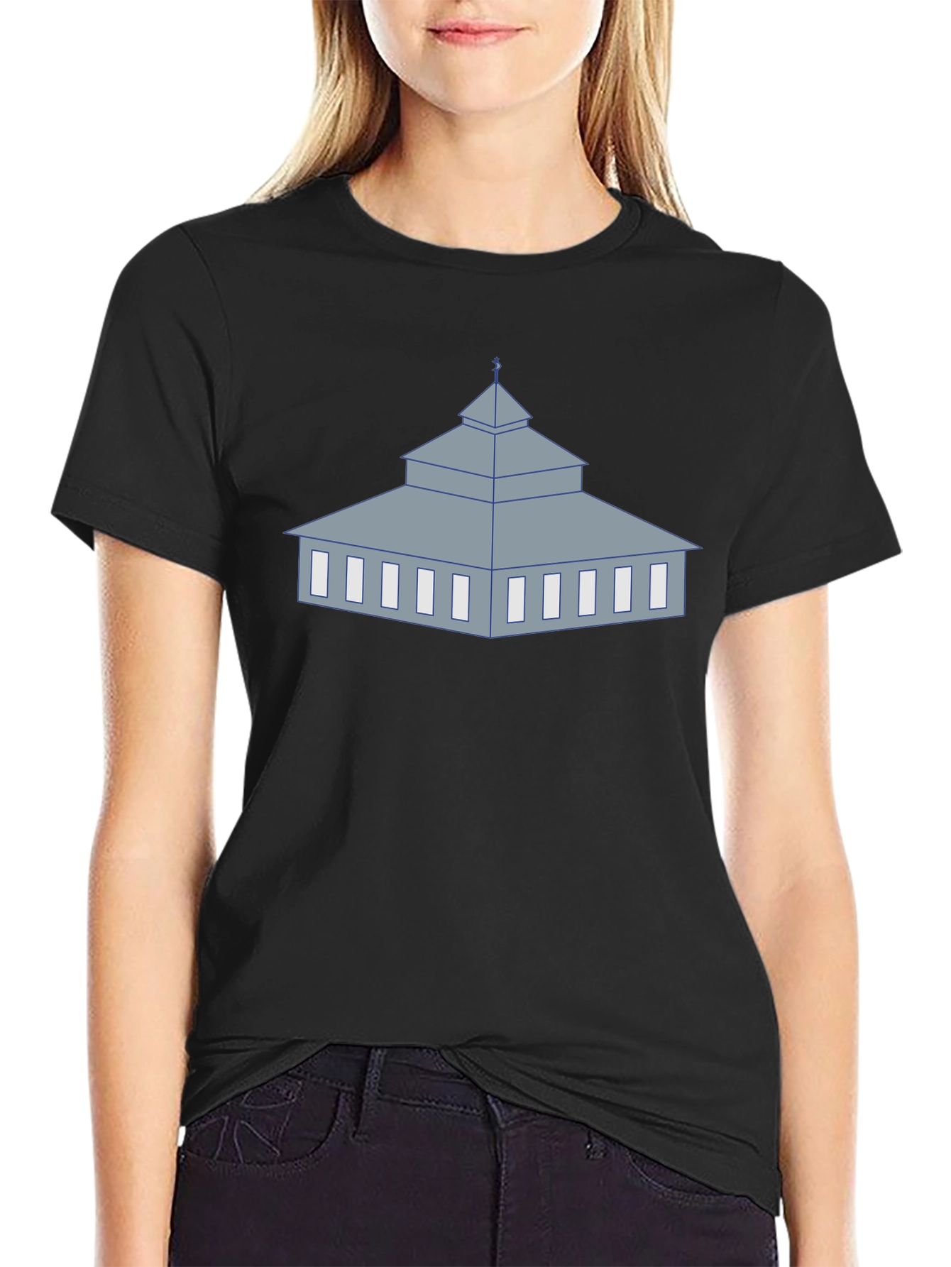 Mosque Graphic Black T-Shirt Unique Religious Design