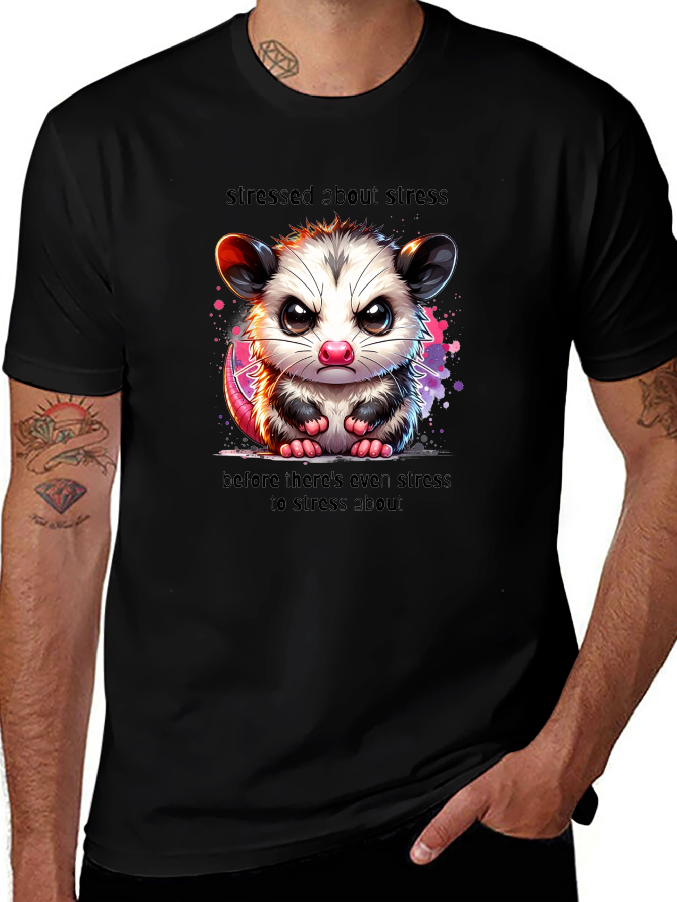 Stressed Opossum T-Shirt - Funny Graphic Tee