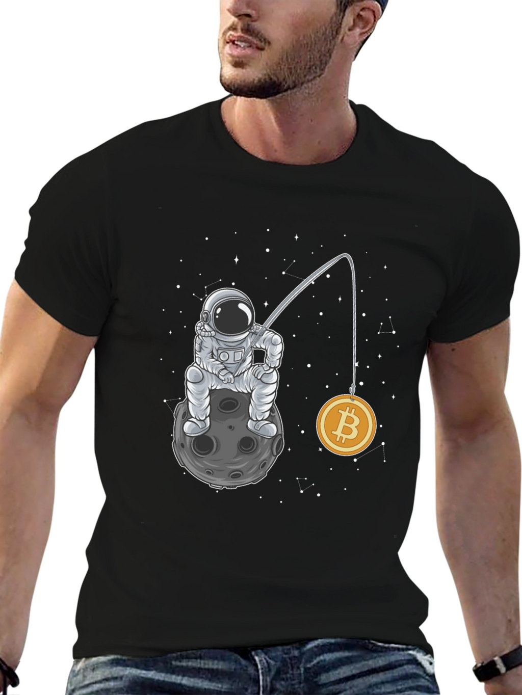 Bitcoin Astronaut Graphic T-Shirt - Black