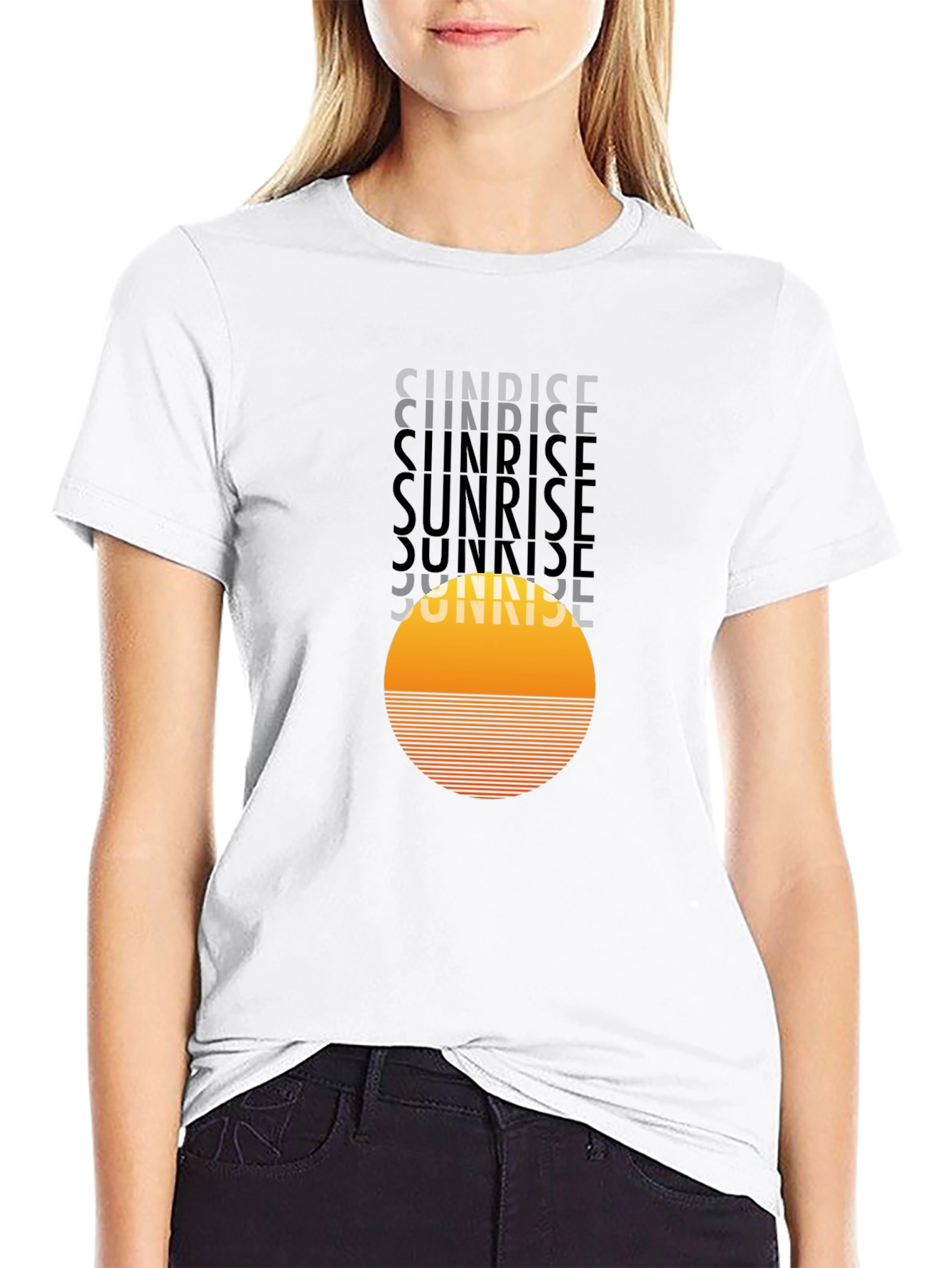 Sunrise Graphic Tee - Retro Style Black T-Shirt