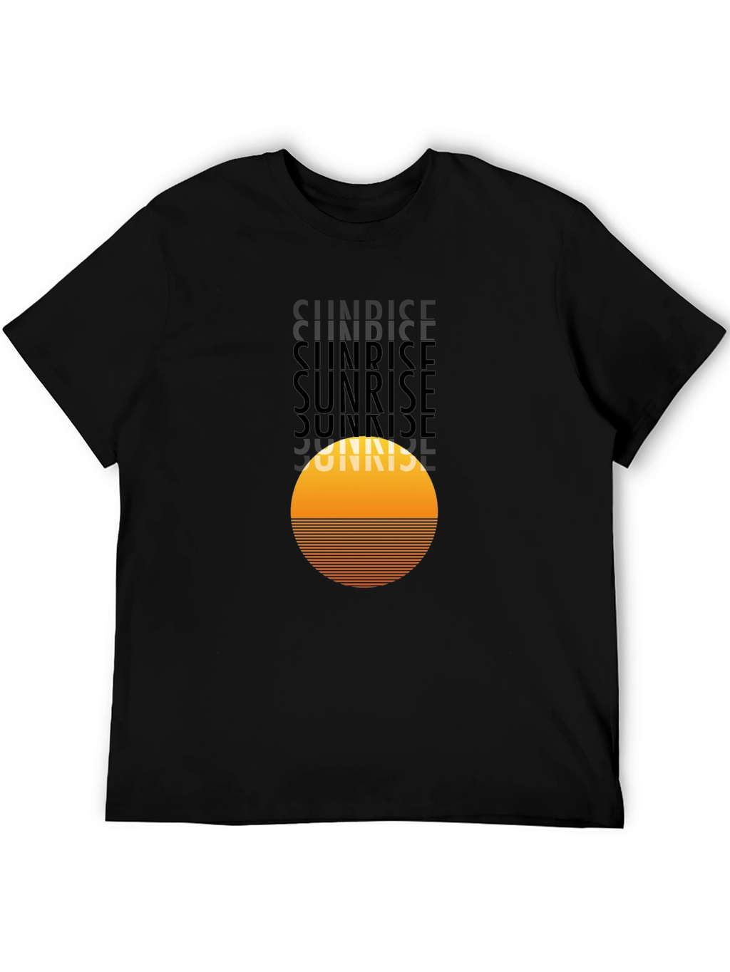 Sunrise Graphic Tee - Retro Style Black T-Shirt