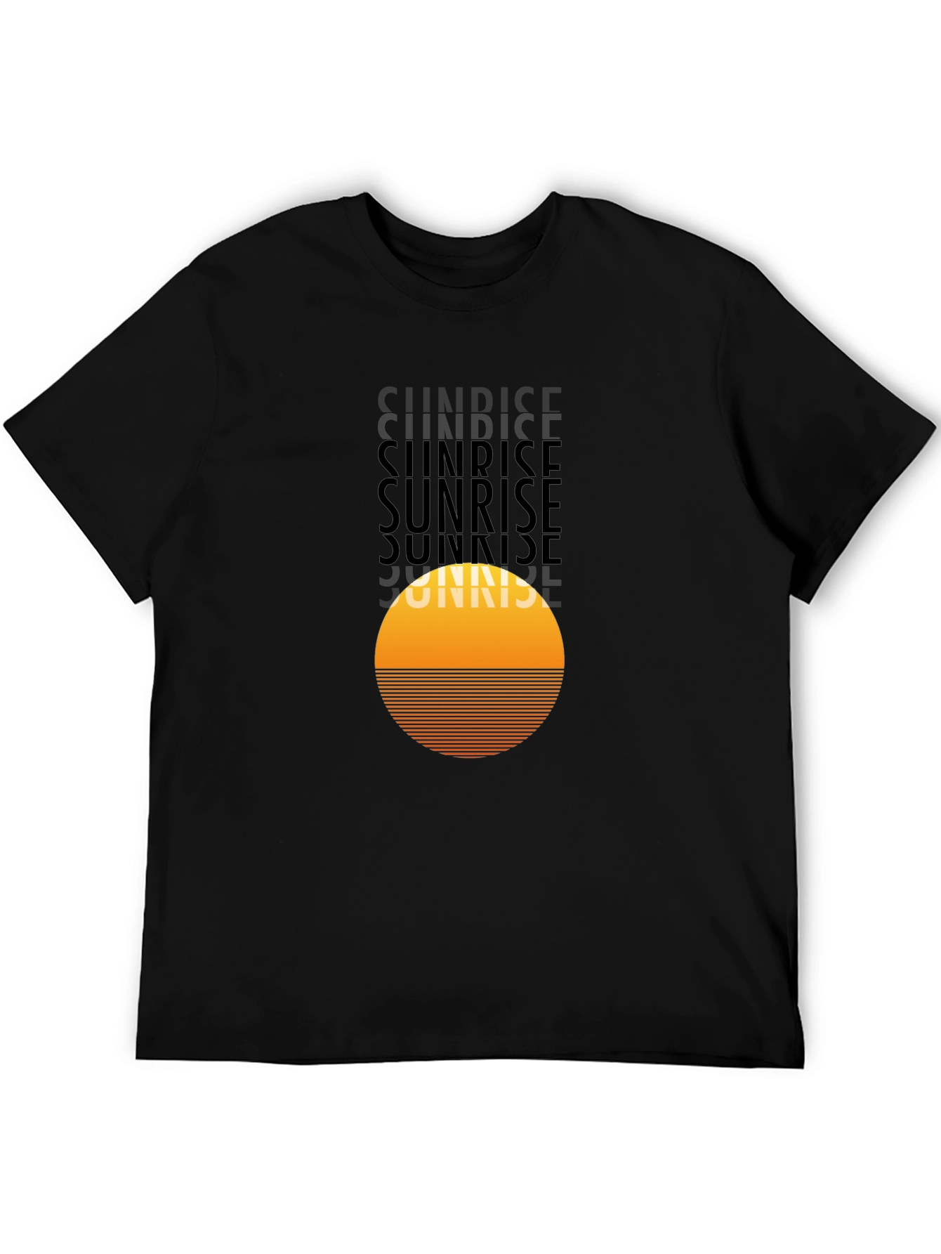 Sunrise Graphic Tee - Retro Style Black T-Shirt