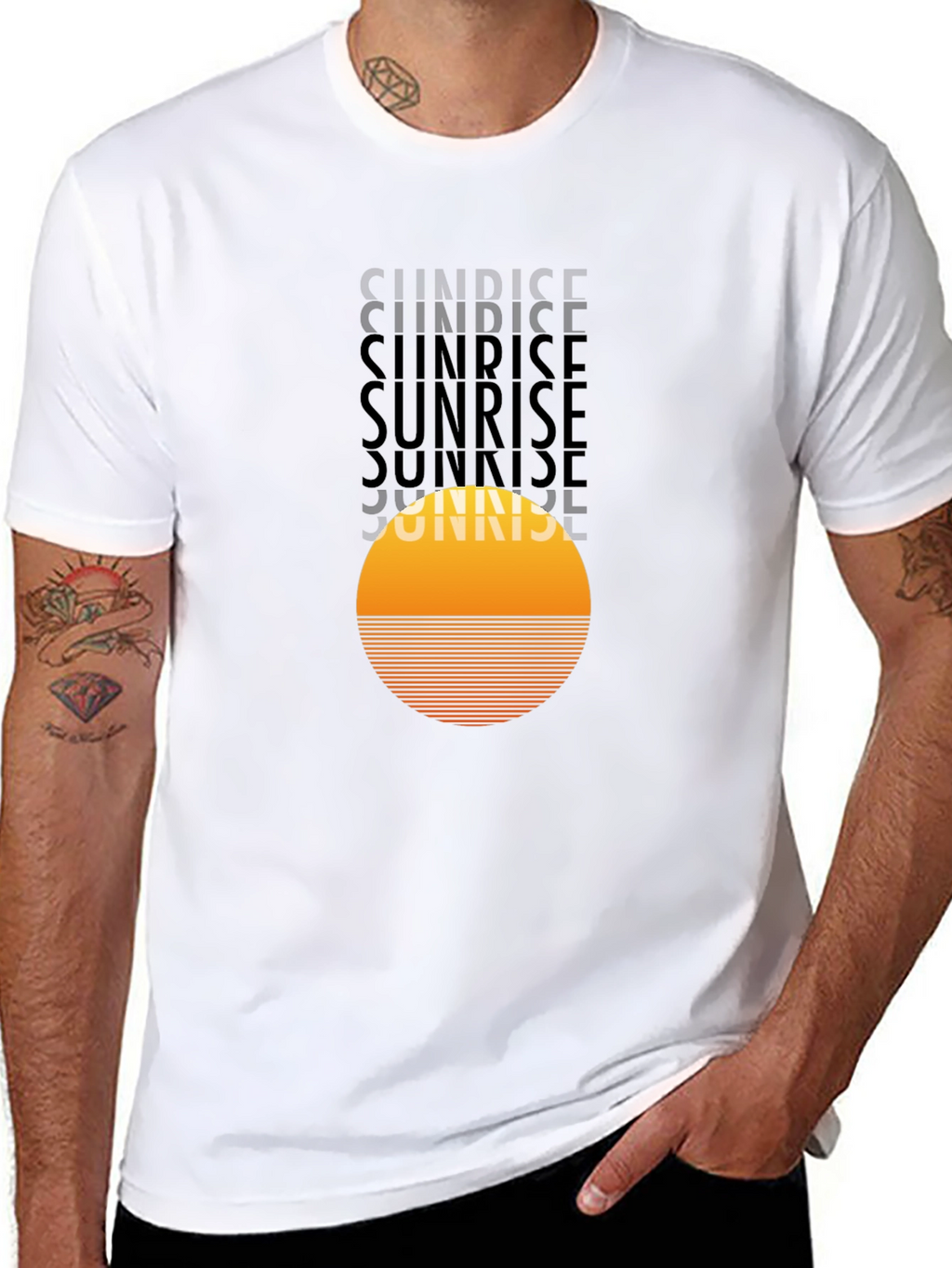 Sunrise Graphic Tee - Retro Style Black T-Shirt
