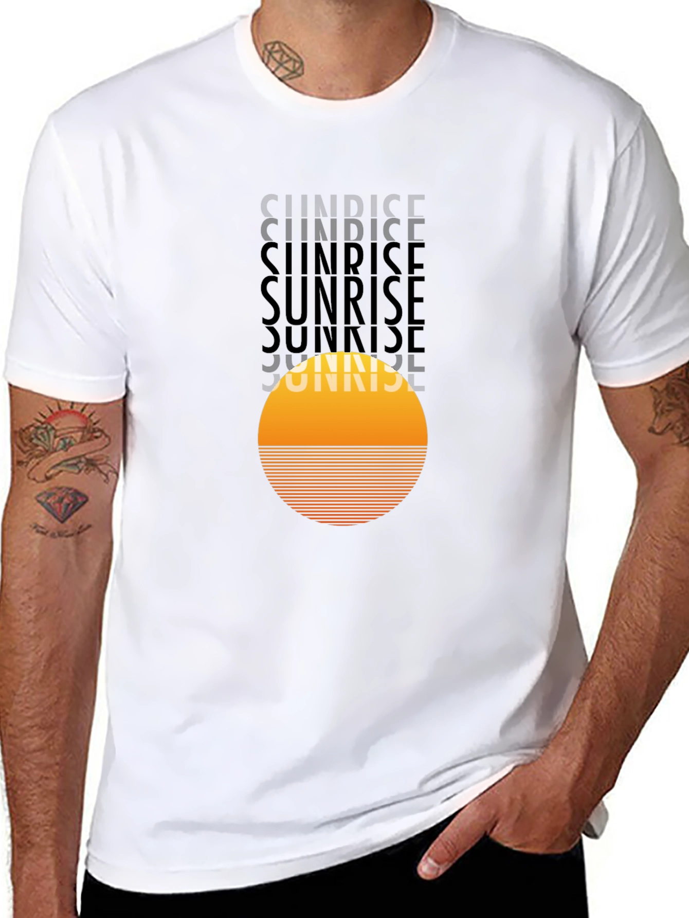 Sunrise Graphic Tee - Retro Style Black T-Shirt