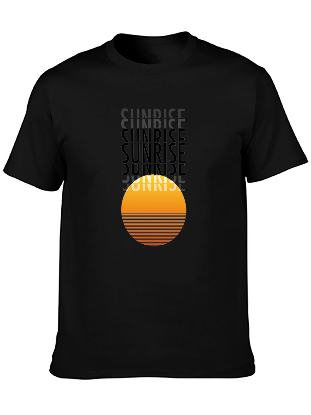 Sunrise Graphic Tee - Retro Style Black T-Shirt