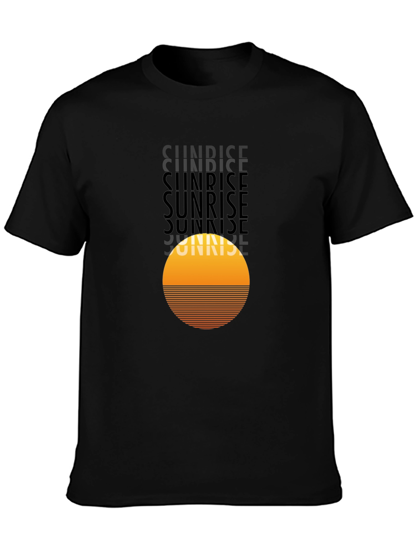 Sunrise Graphic Tee - Retro Style Black T-Shirt