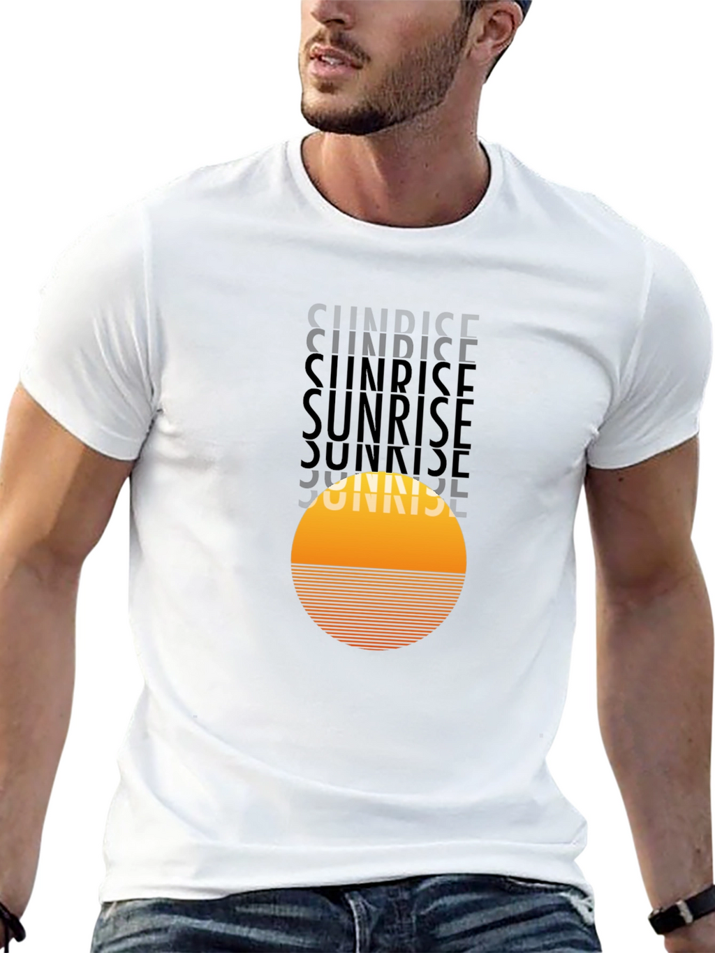 Sunrise Graphic Tee - Retro Style Black T-Shirt