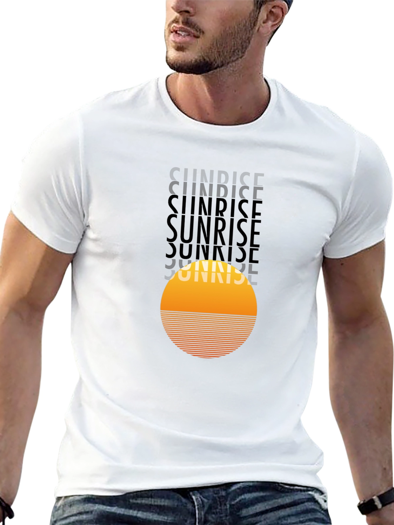 Sunrise Graphic Tee - Retro Style Black T-Shirt