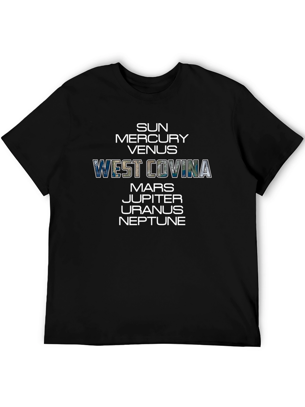 West Covina Planets Graphic Black T-Shirt
