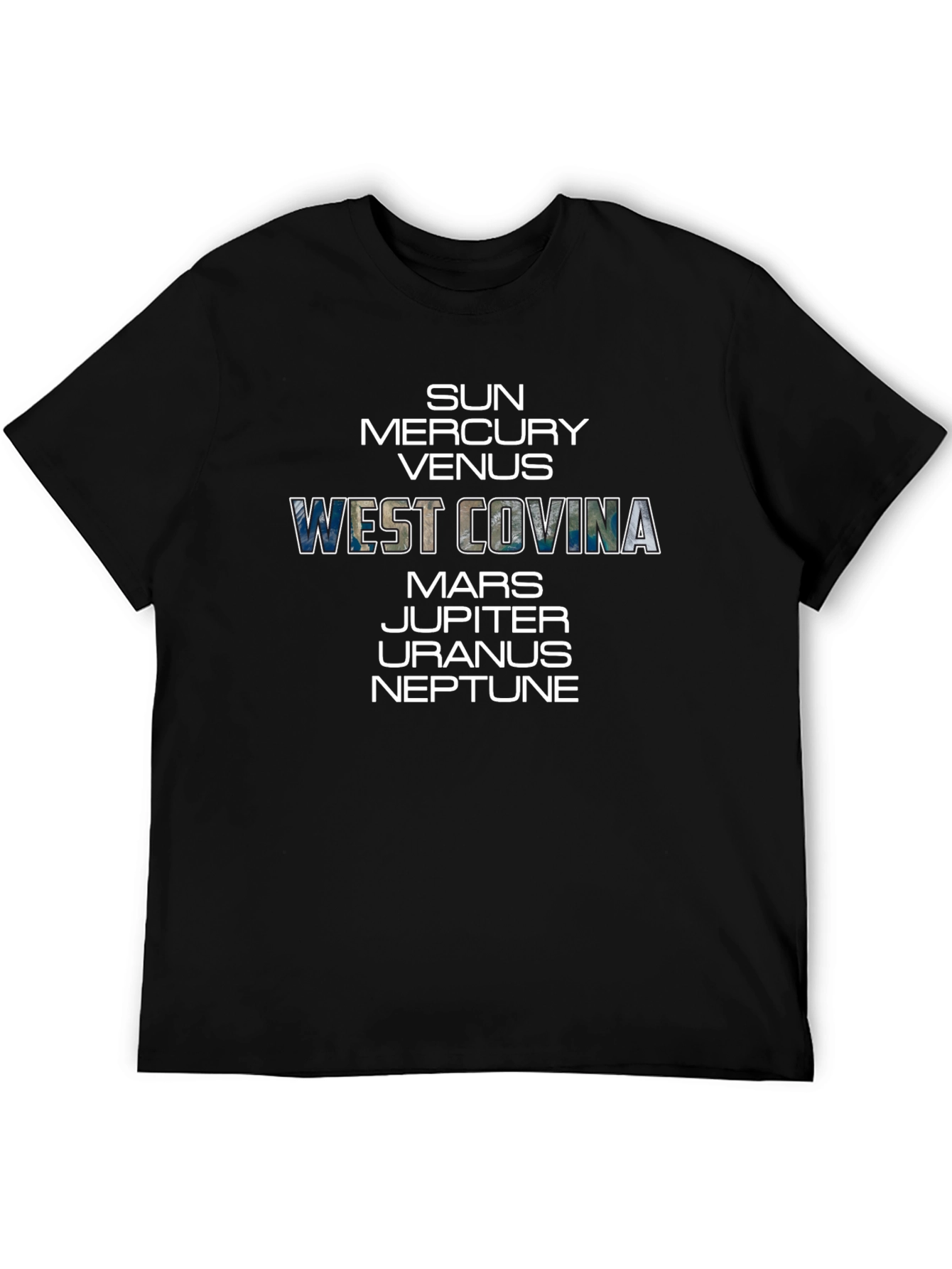West Covina Planets Graphic Black T-Shirt