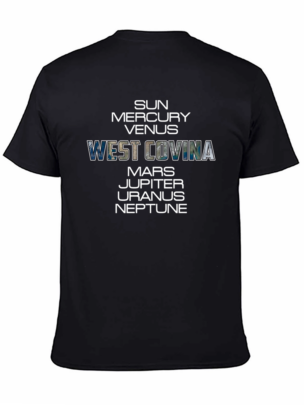 West Covina Planets Graphic Black T-Shirt