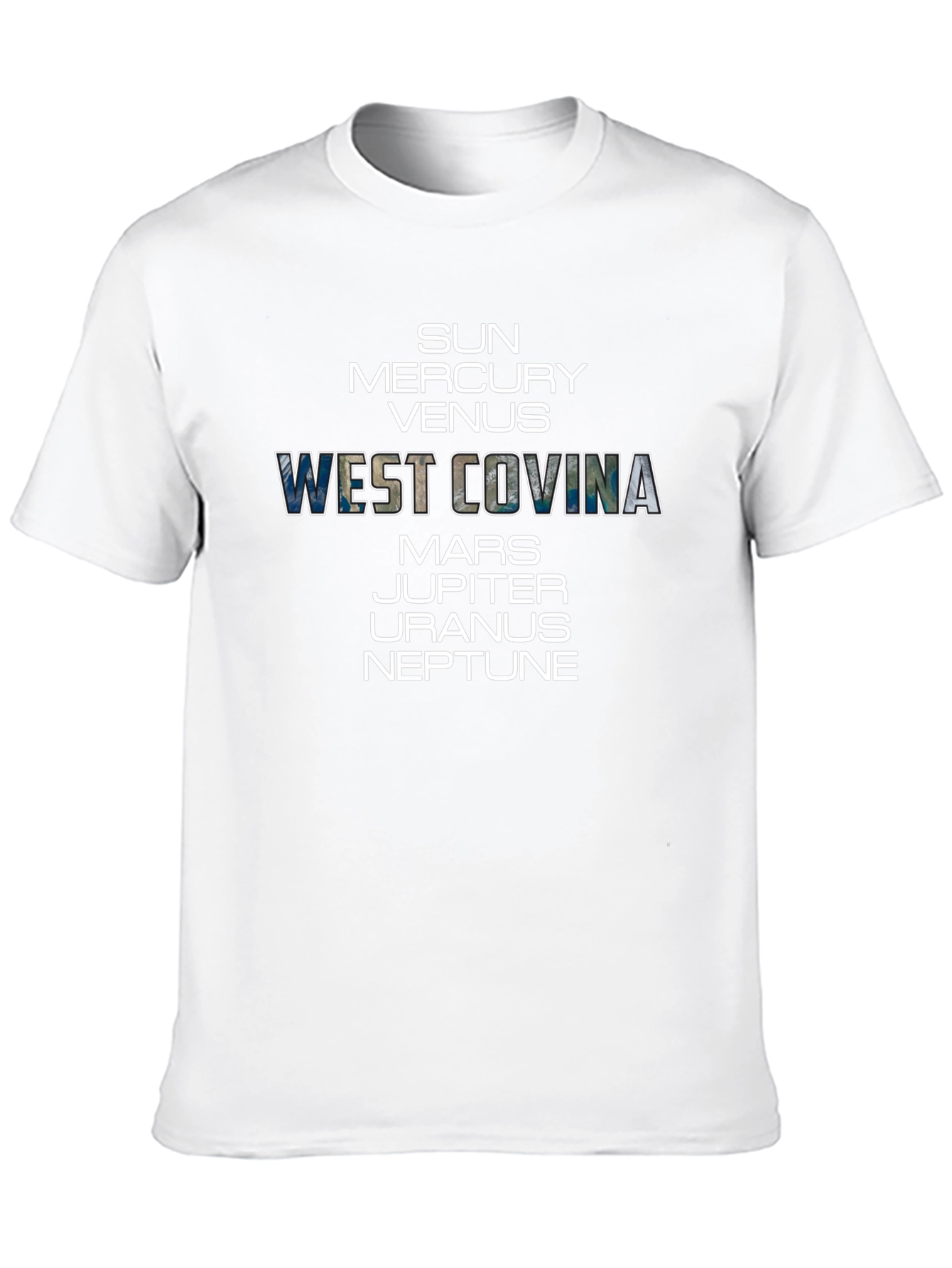 West Covina Planets Graphic Black T-Shirt