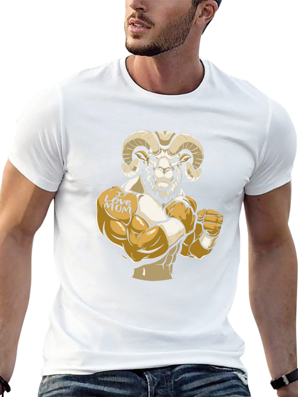 Rambo Ram I Love Mom Graphic T-Shirt