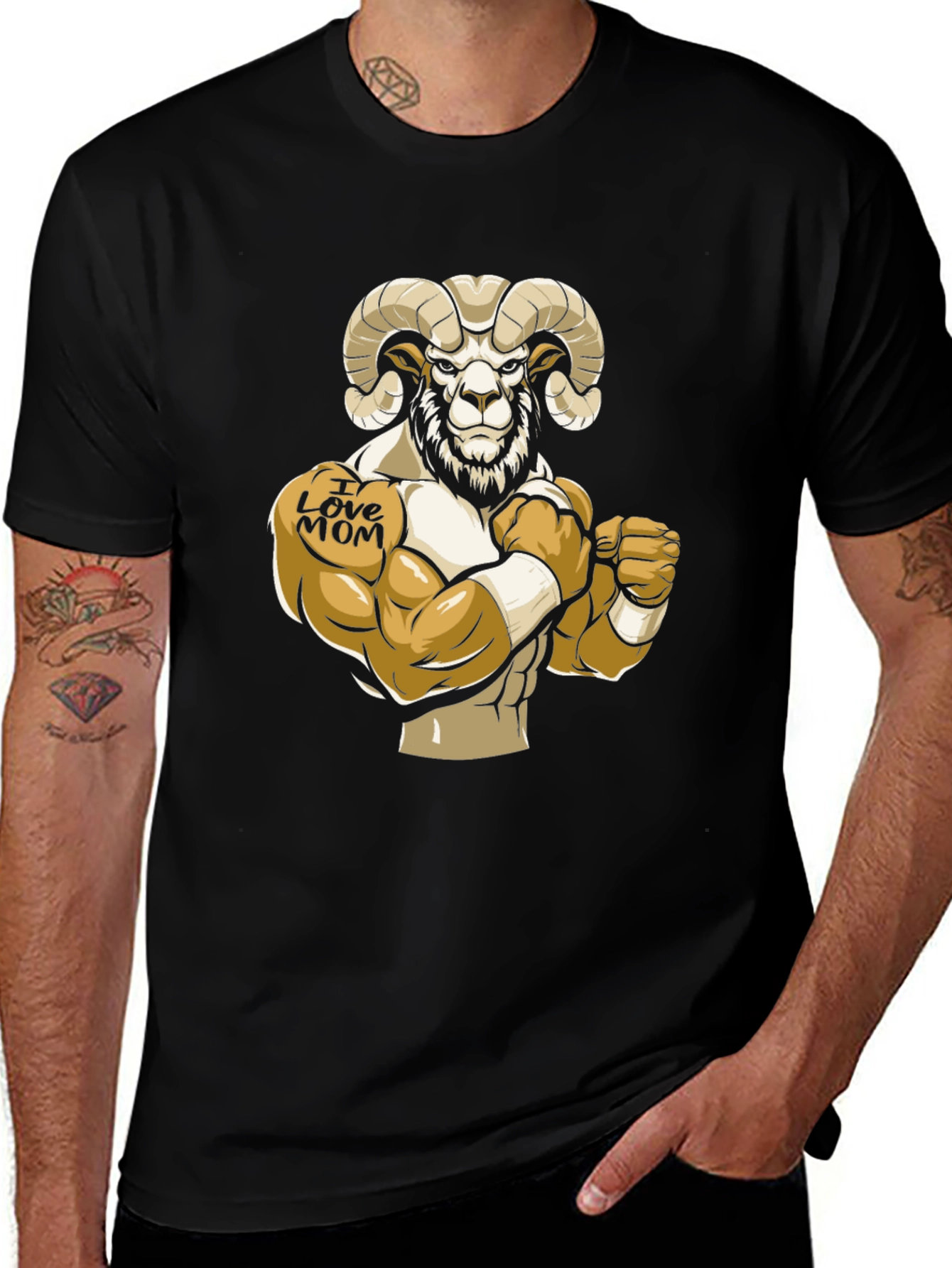 Rambo Ram I Love Mom Graphic T-Shirt