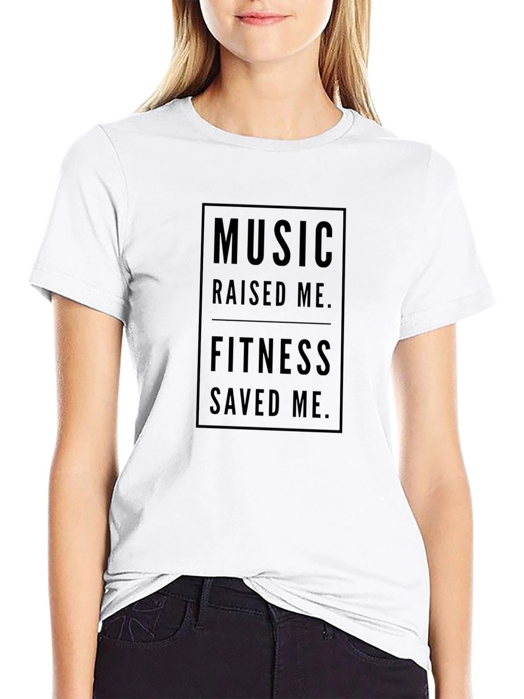 Music Raised Me Fitness Saved Me Graphic Tee