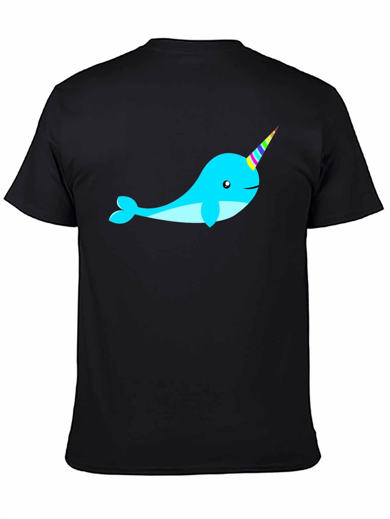 Narwhal Unicorn Graphic Tee - Black Cotton Shirt