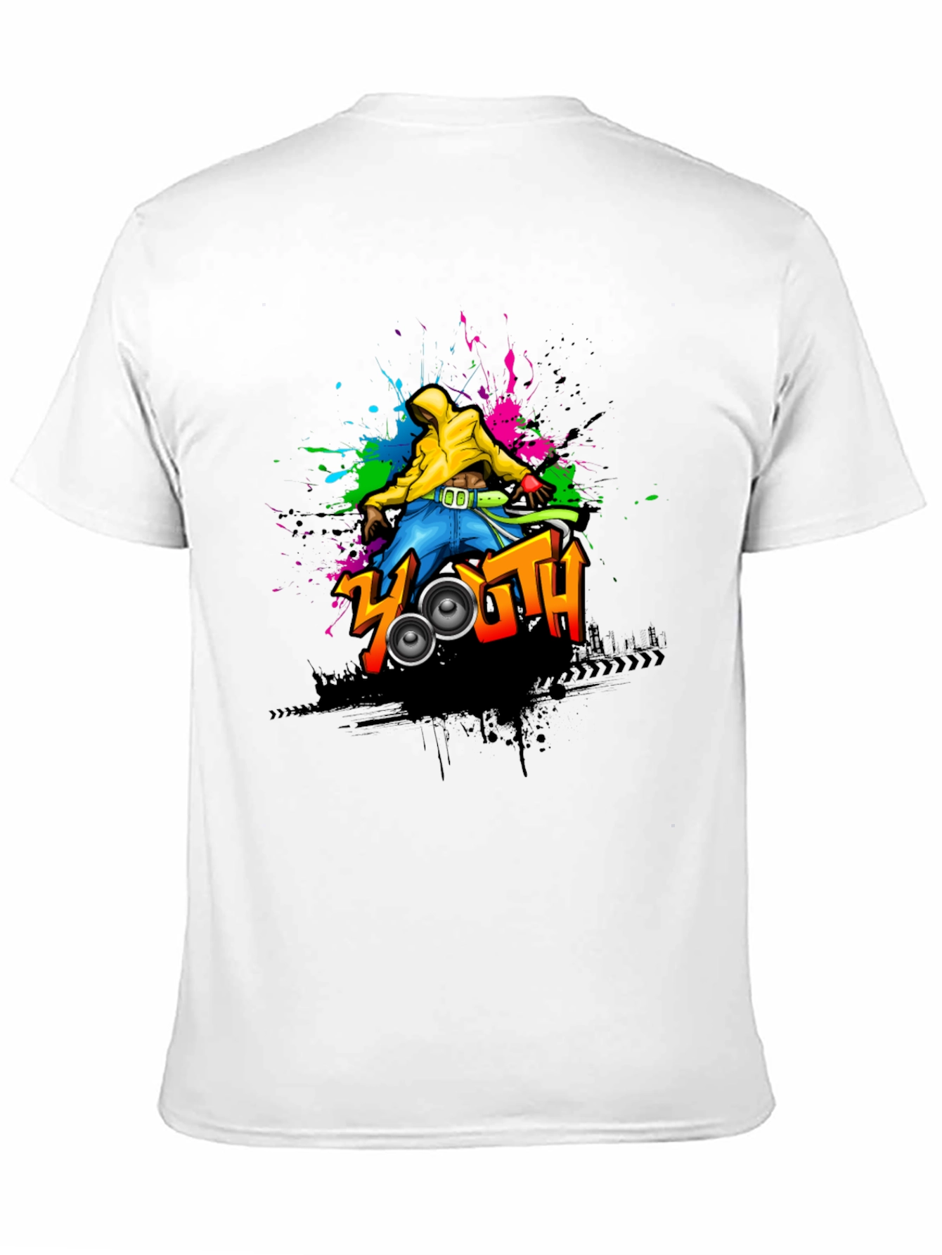 Youth Graphic Print Black T-Shirt