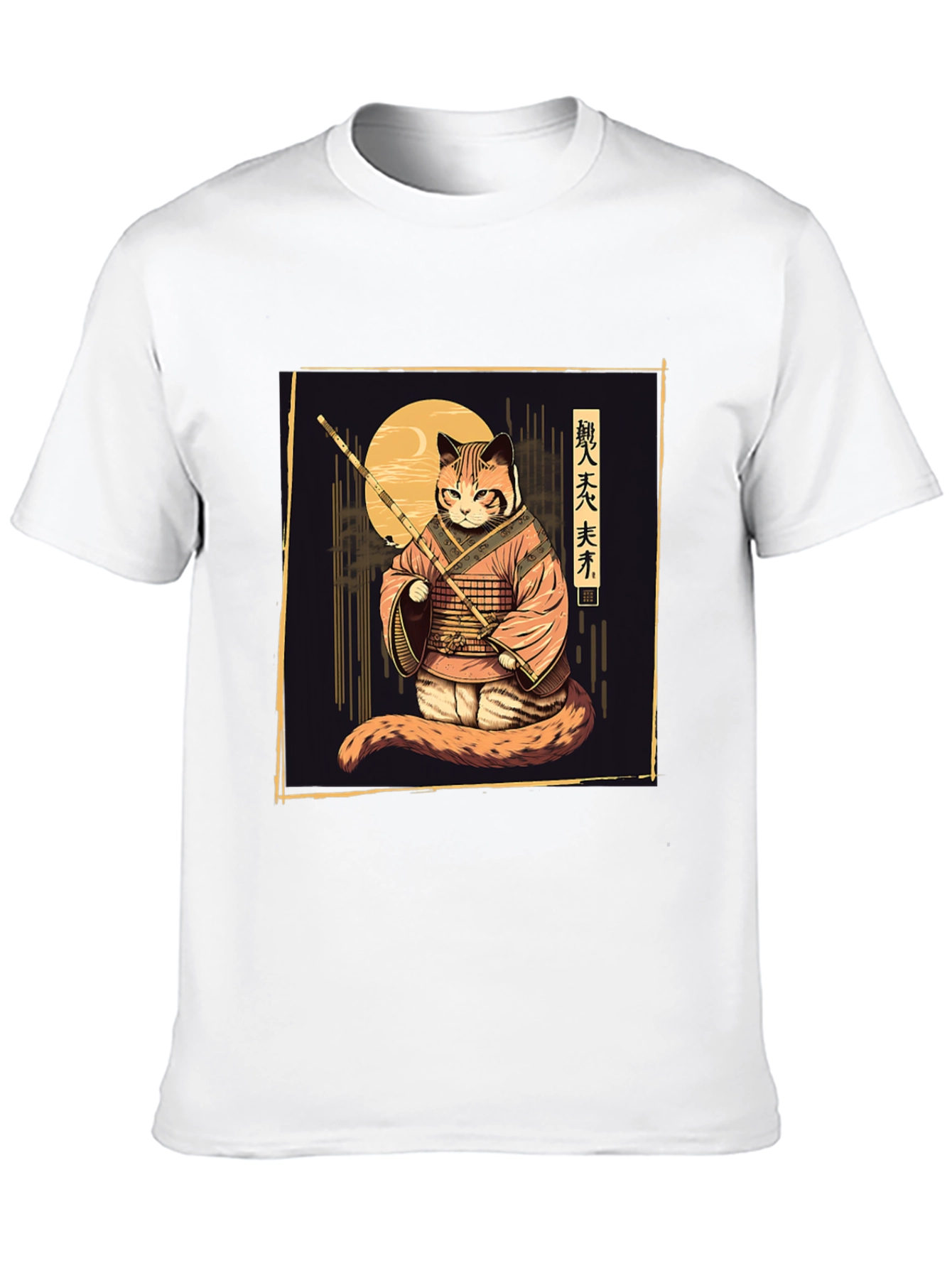 Samurai Cat T-Shirt - Unique Graphic Tee