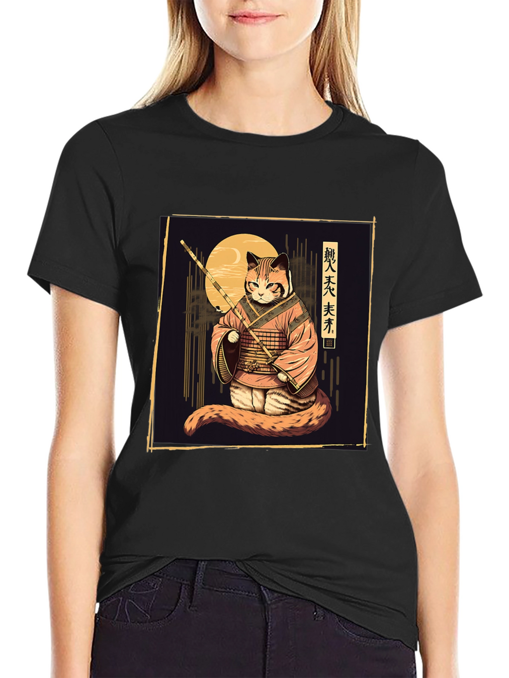 Samurai Cat T-Shirt - Unique Graphic Tee
