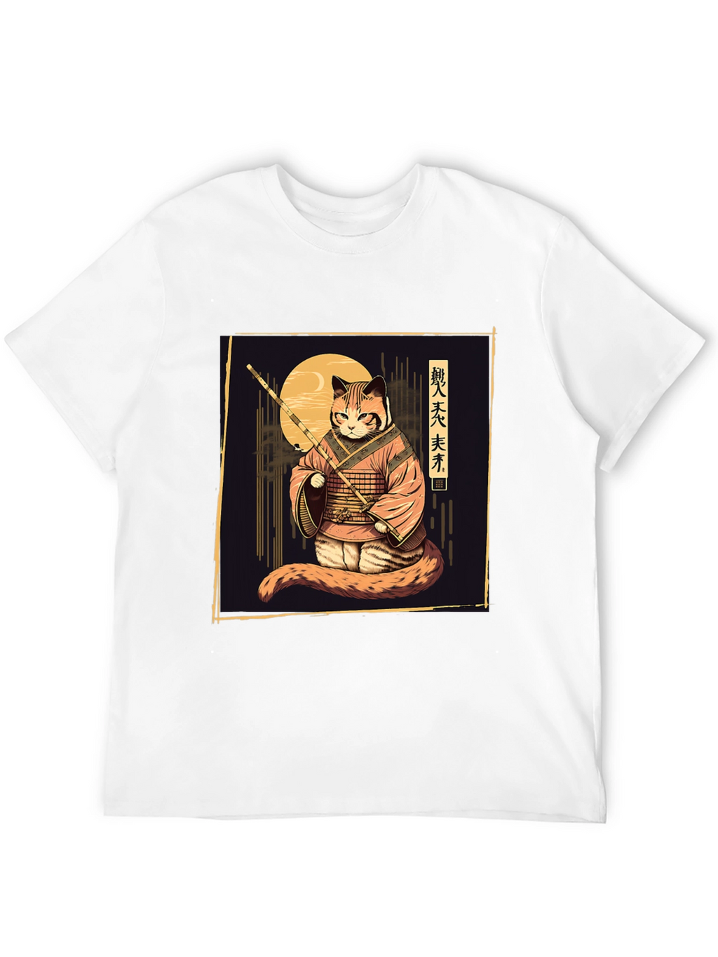 Samurai Cat T-Shirt - Unique Graphic Tee
