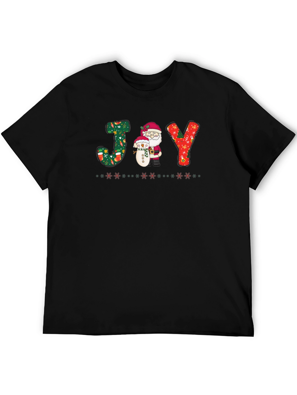 Holiday Joy T-Shirt - Santa & Snowman Festive Tee