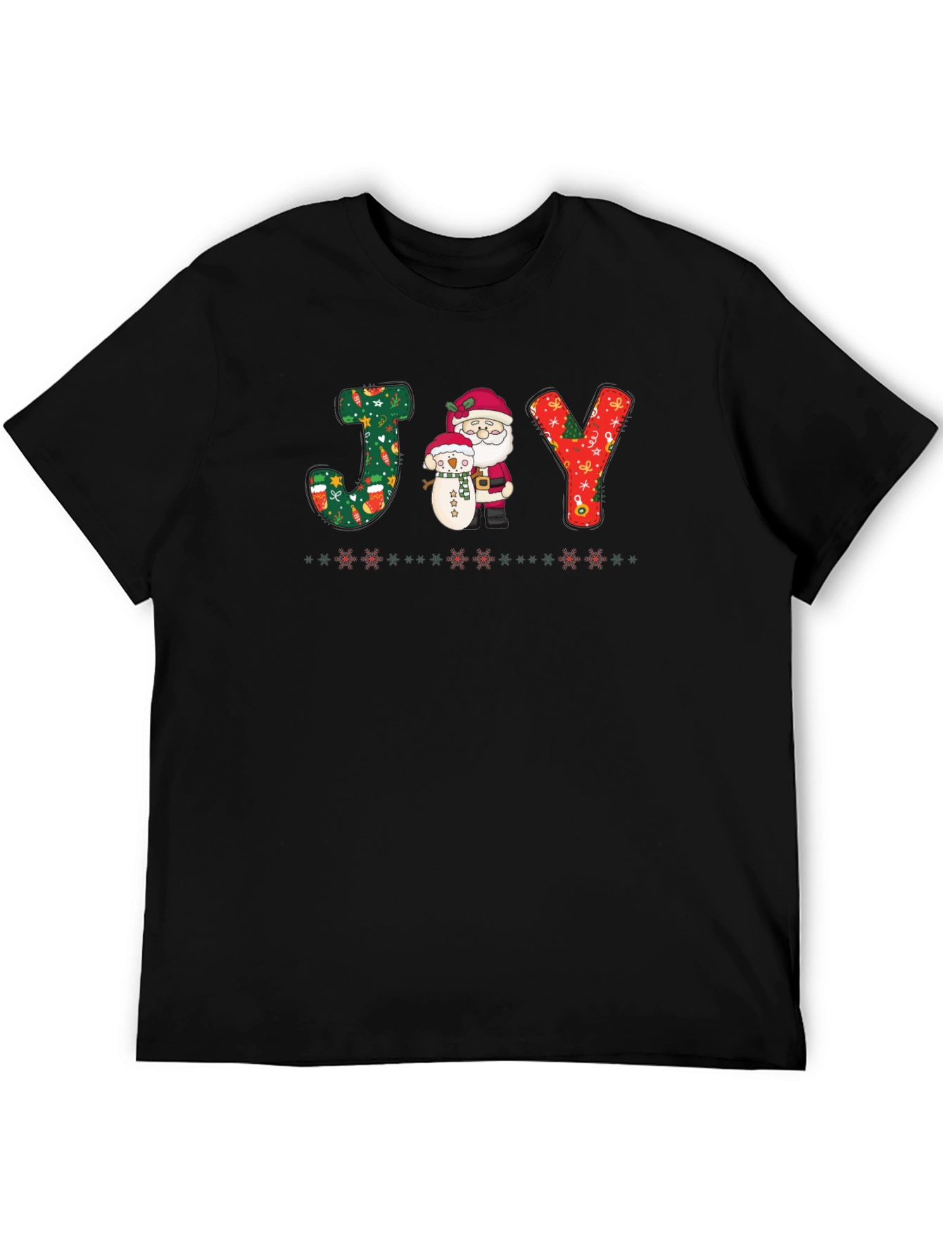 Holiday Joy T-Shirt - Santa & Snowman Festive Tee