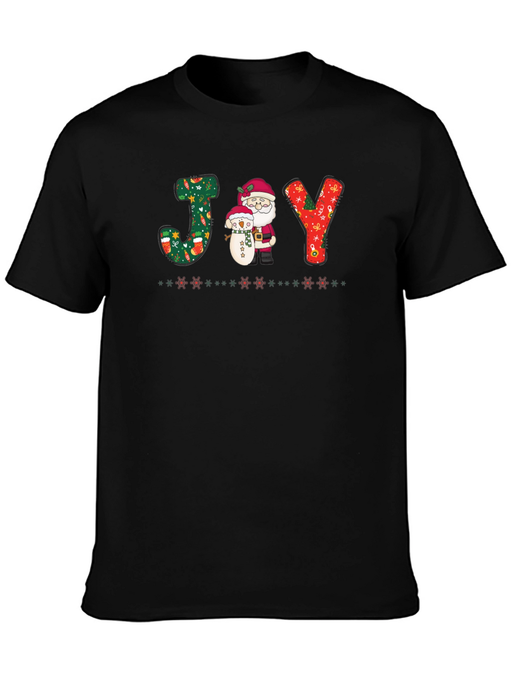 Holiday Joy T-Shirt - Santa & Snowman Festive Tee