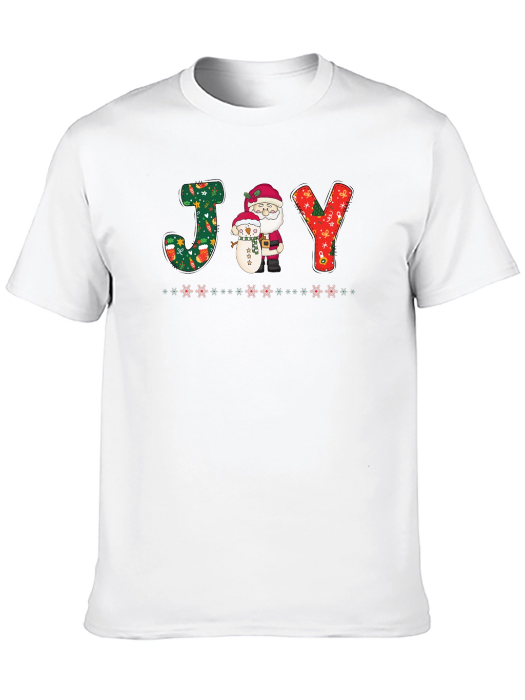 Holiday Joy T-Shirt - Santa & Snowman Festive Tee