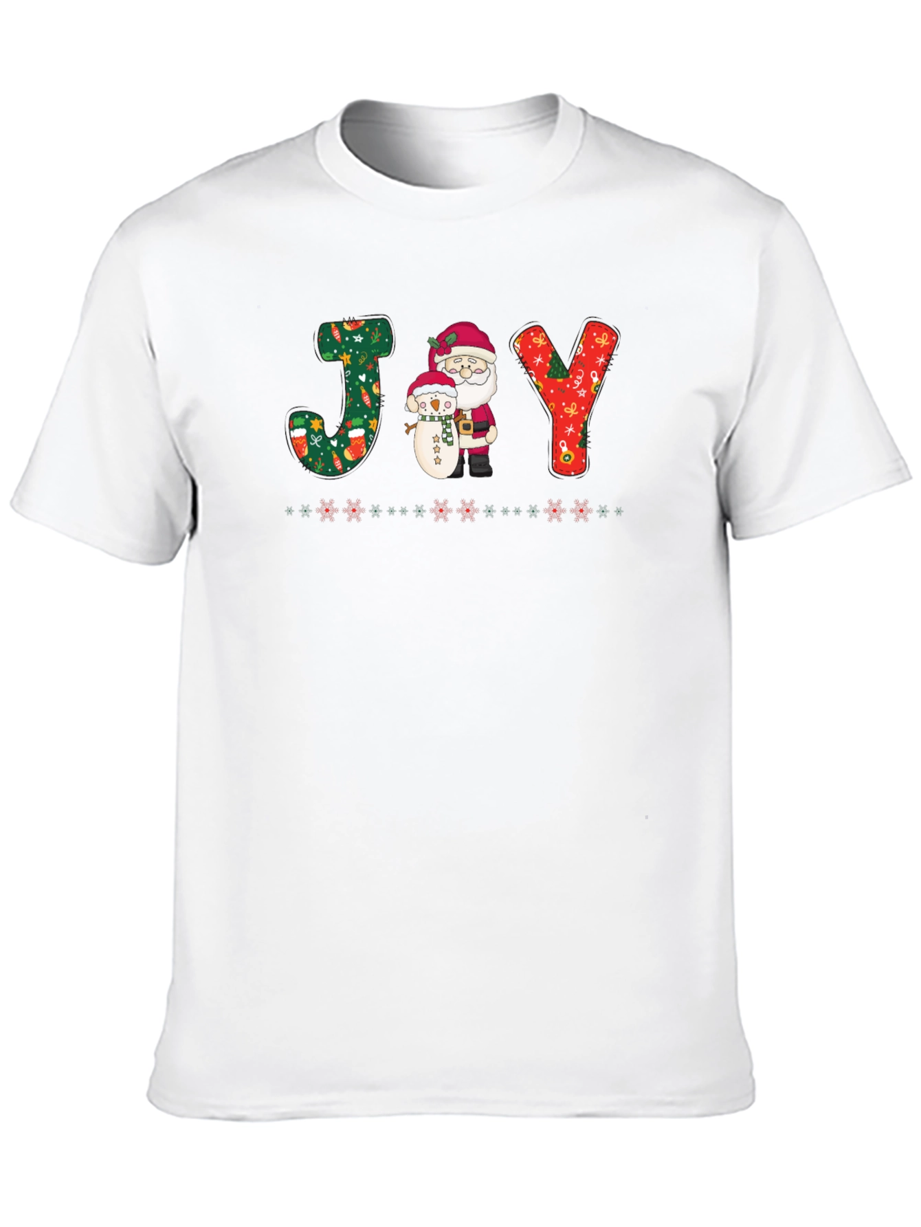 Holiday Joy T-Shirt - Santa & Snowman Festive Tee