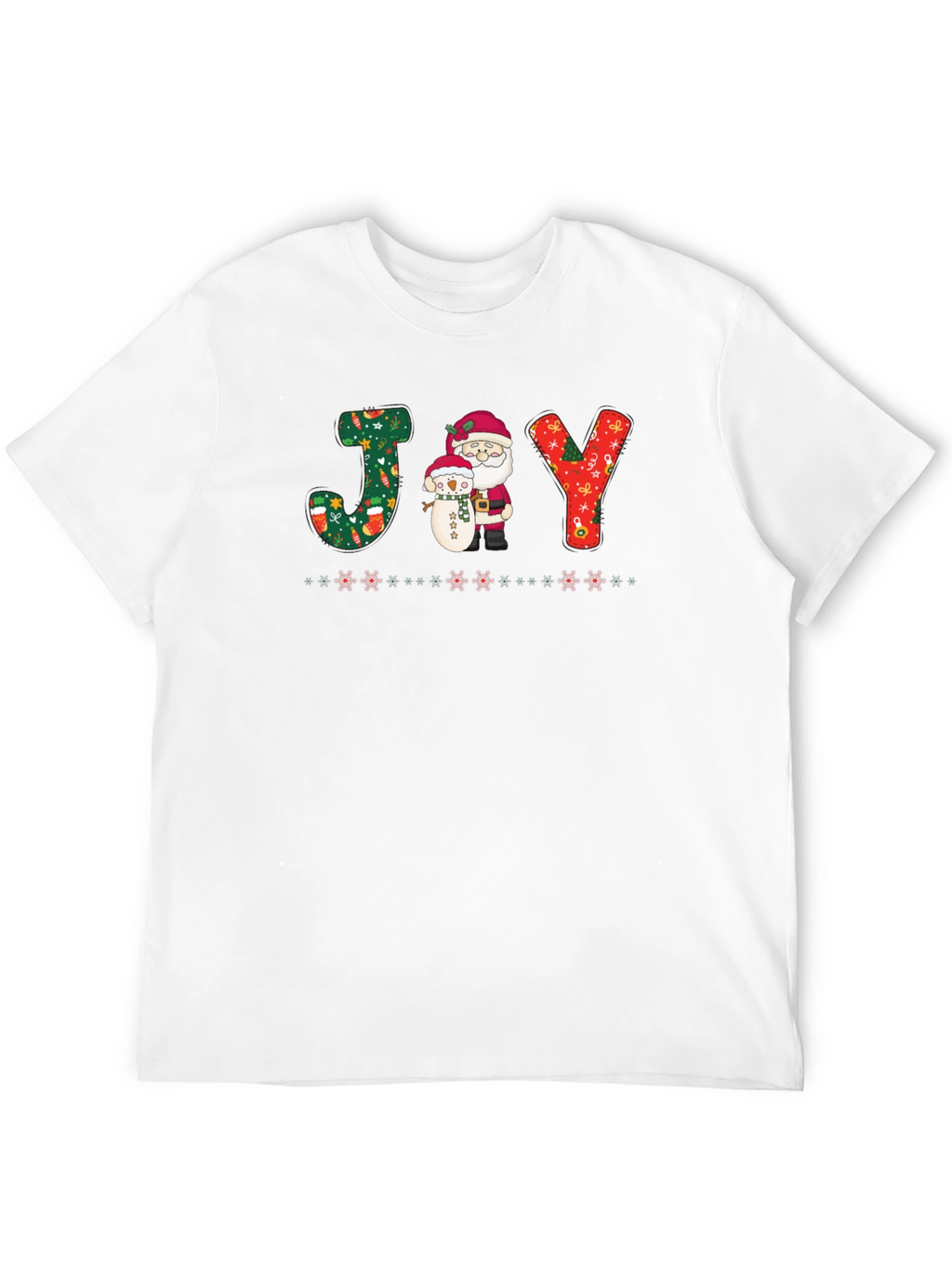 Holiday Joy T-Shirt - Santa & Snowman Festive Tee