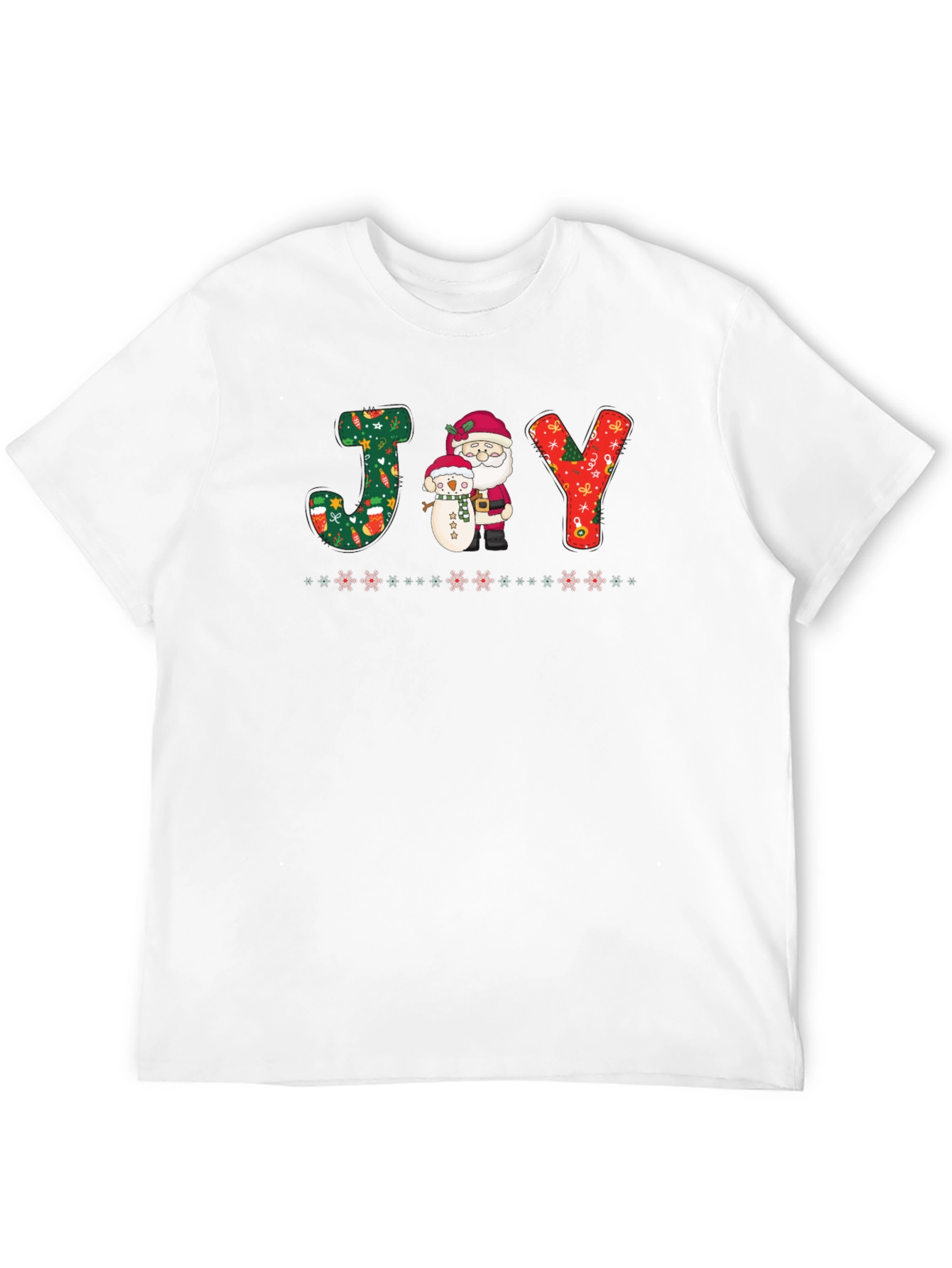 Holiday Joy T-Shirt - Santa & Snowman Festive Tee