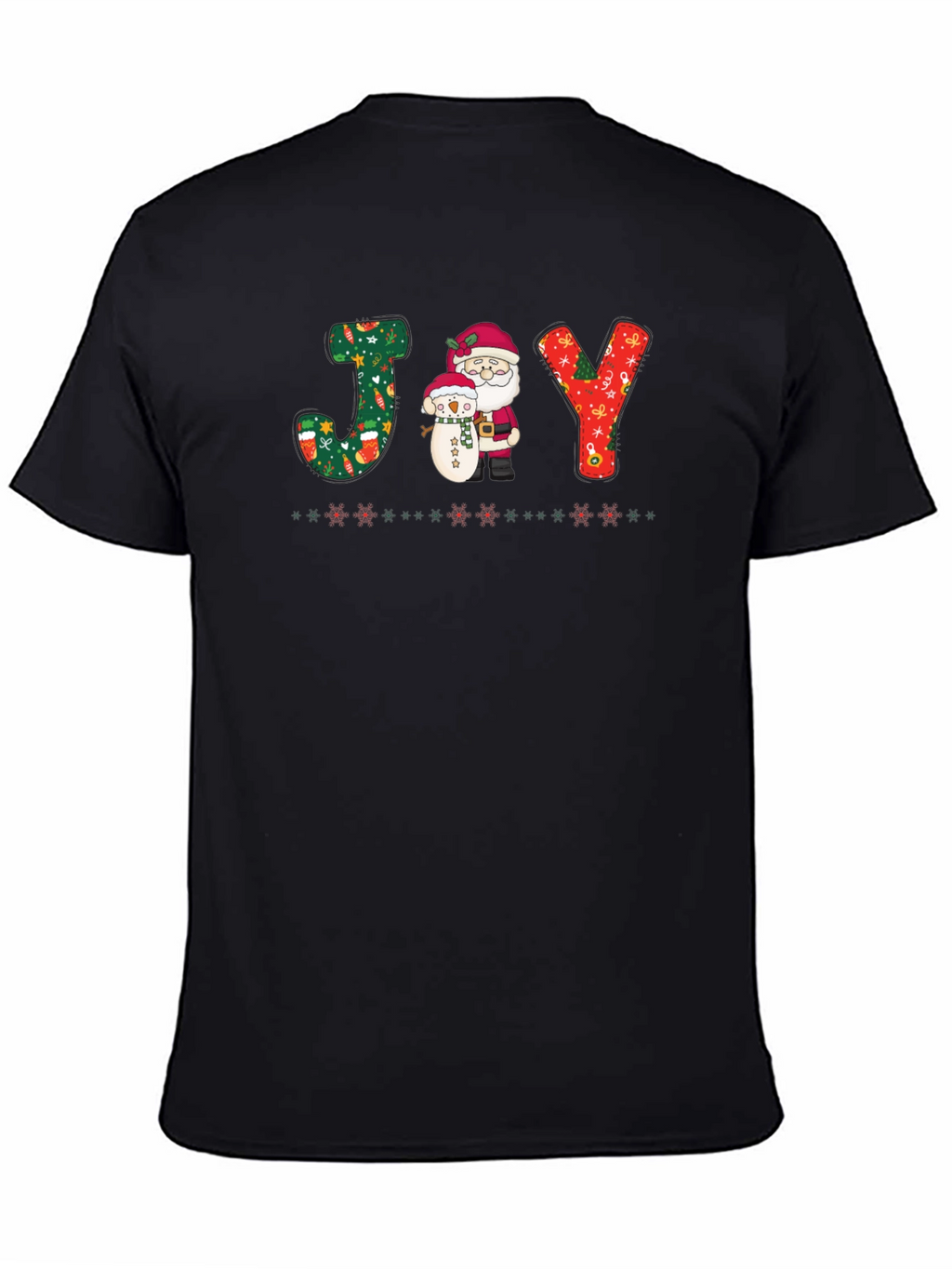 Holiday Joy T-Shirt - Santa & Snowman Festive Tee