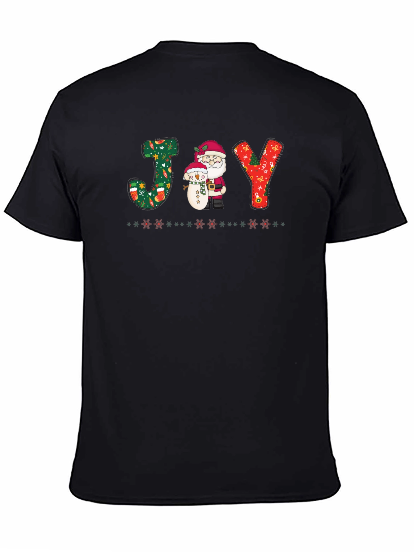 Holiday Joy T-Shirt - Santa & Snowman Festive Tee