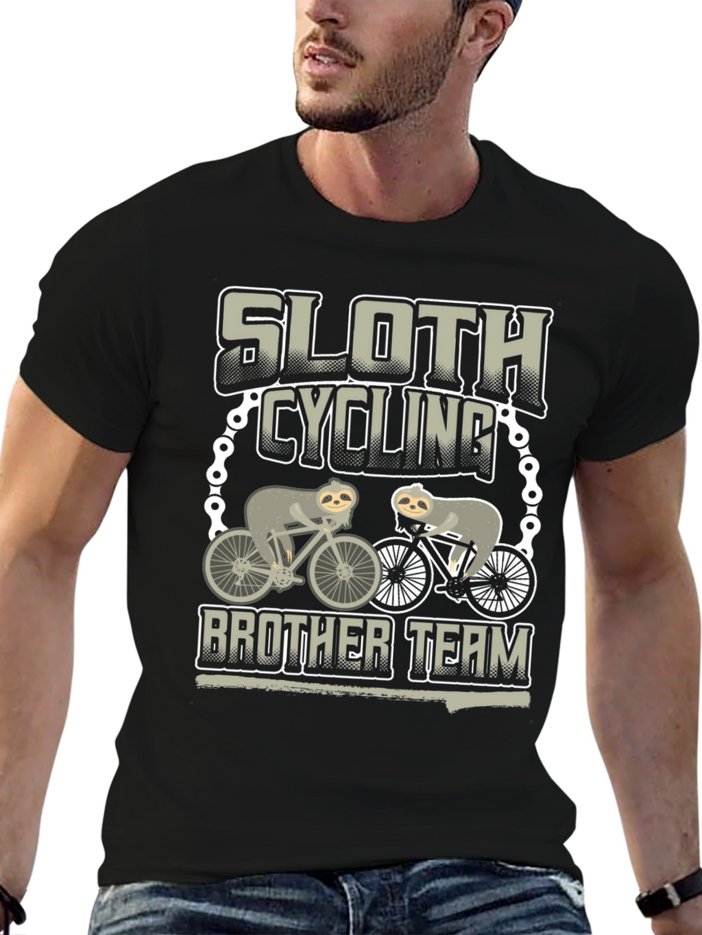 Sloth Cycling Brother Team T-Shirt