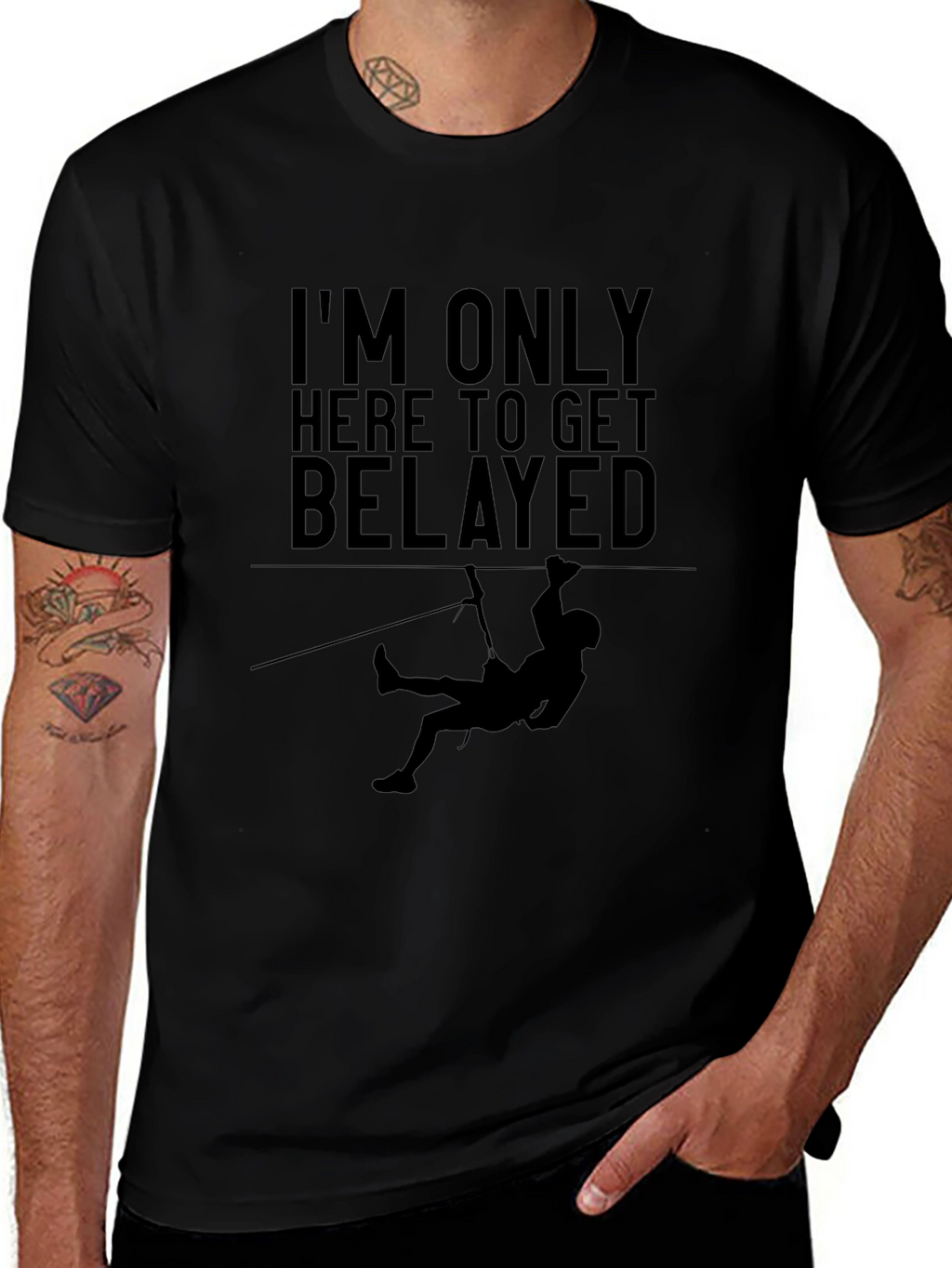 Climbing Belay T-Shirt - Funny Rock Climbing Tee