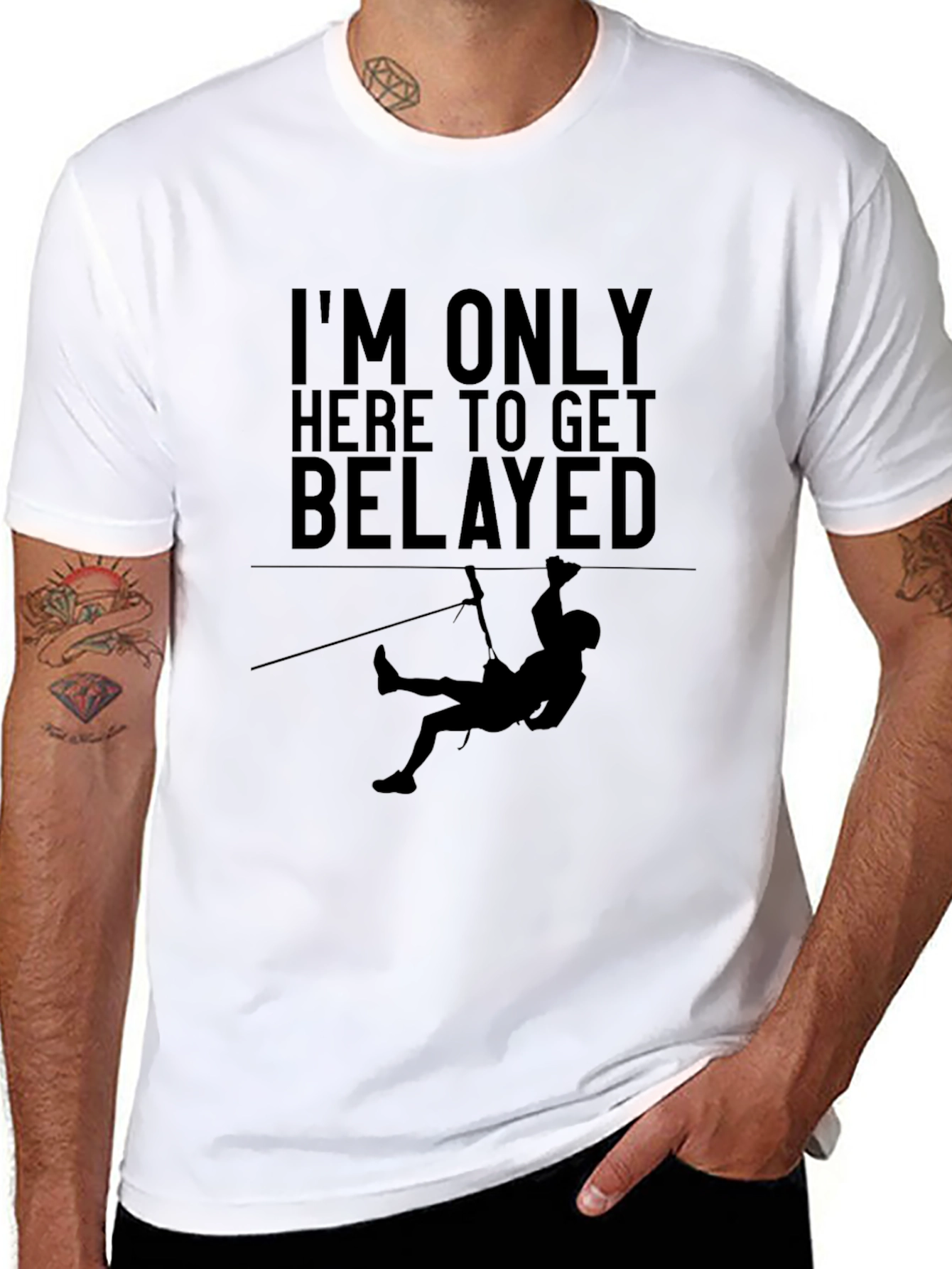 Climbing Belay T-Shirt - Funny Rock Climbing Tee