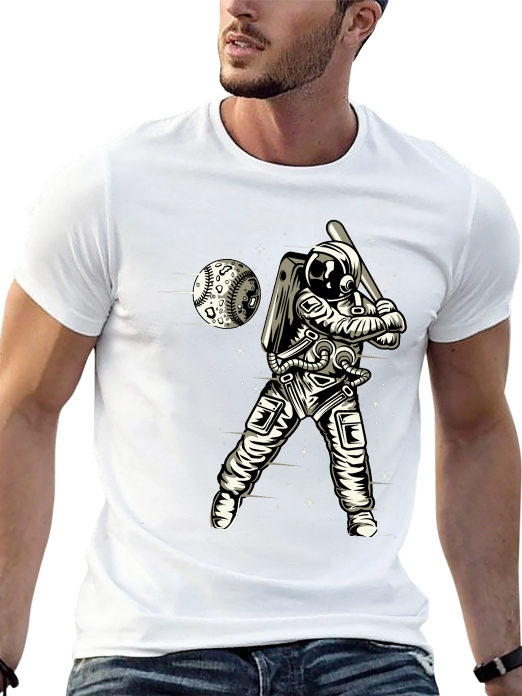 Astronaut Baseball Graphic T-Shirt