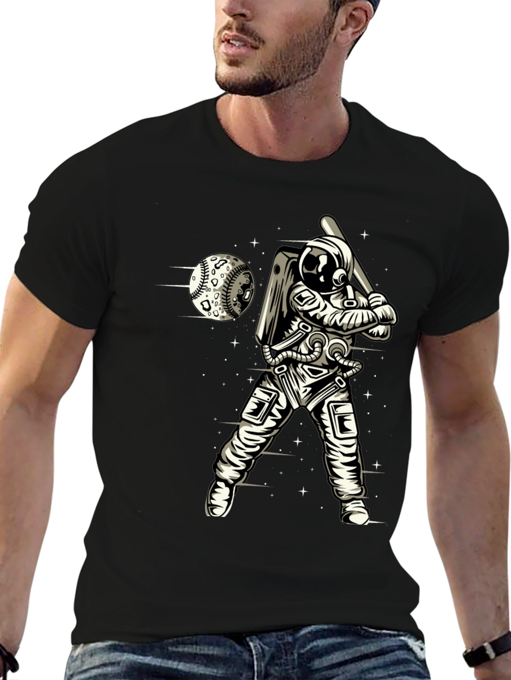 Astronaut Baseball Graphic T-Shirt
