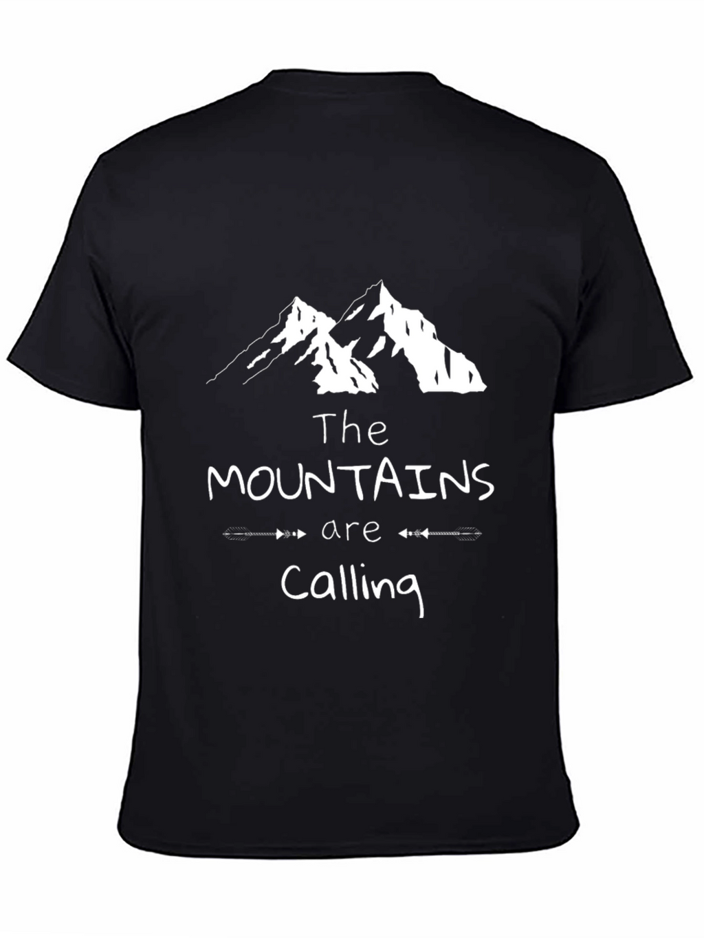 Mountains Are Calling Black Graphic Tee