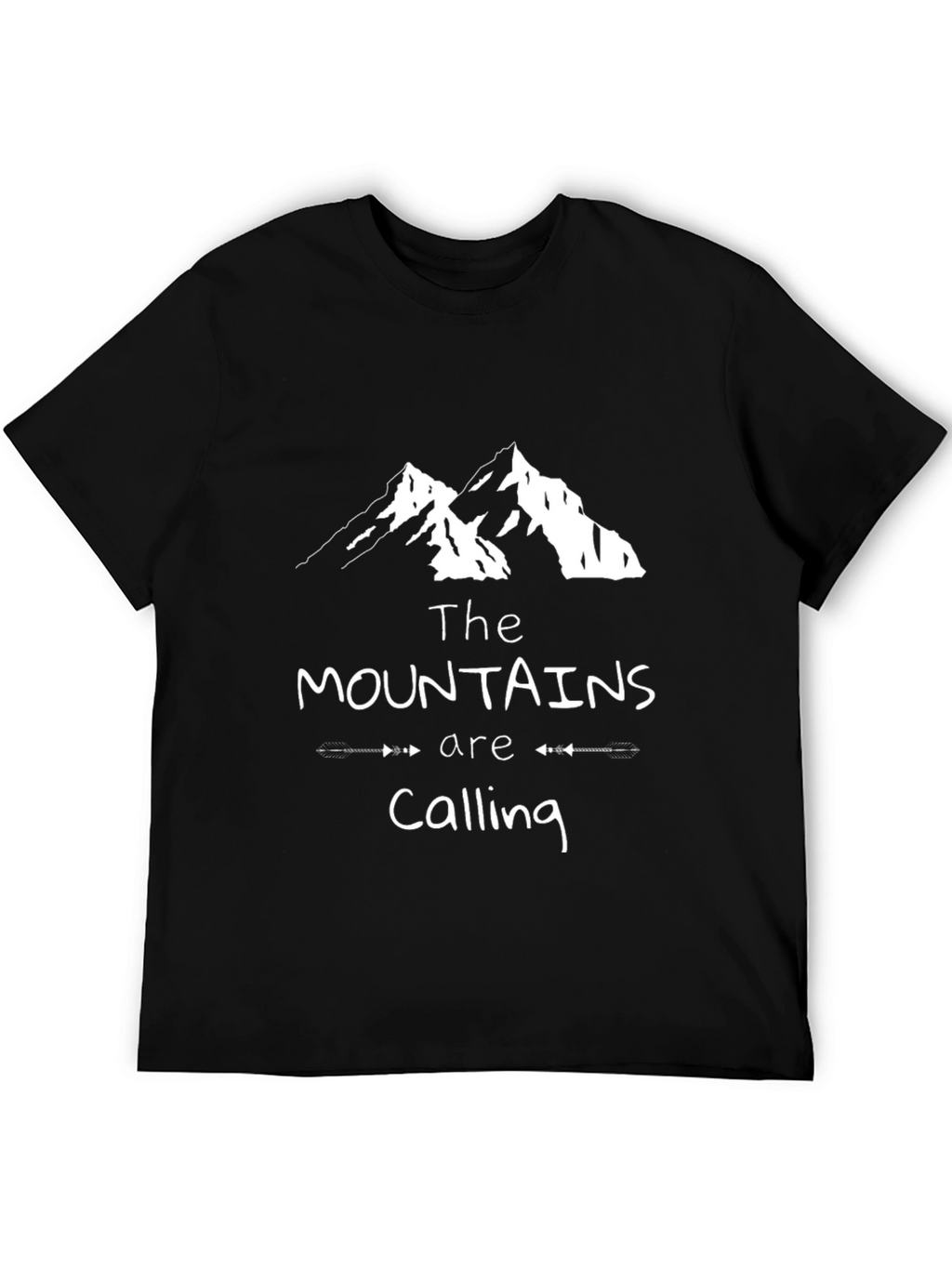 Mountains Are Calling Black Graphic Tee
