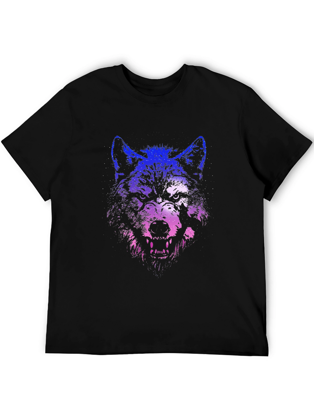 Wolf Graphic Print T-Shirt - Black