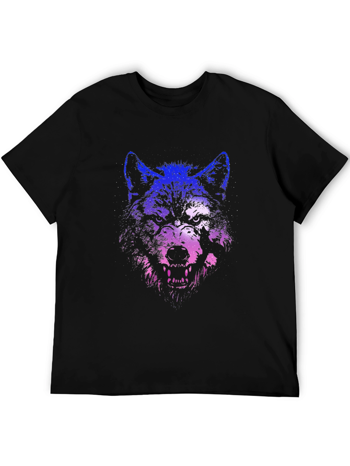 Wolf Graphic Print T-Shirt - Black