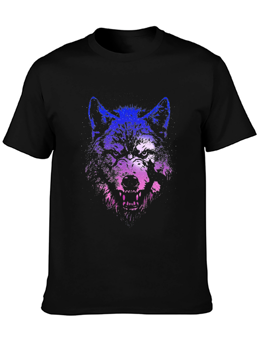Wolf Graphic Print T-Shirt - Black