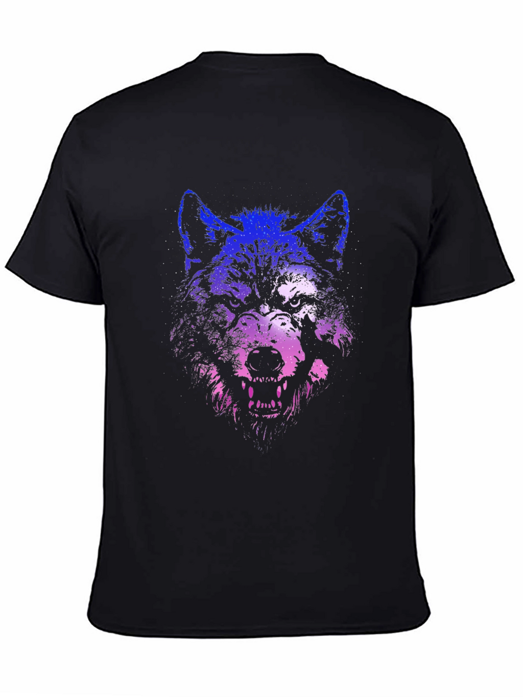 Wolf Graphic Print T-Shirt - Black