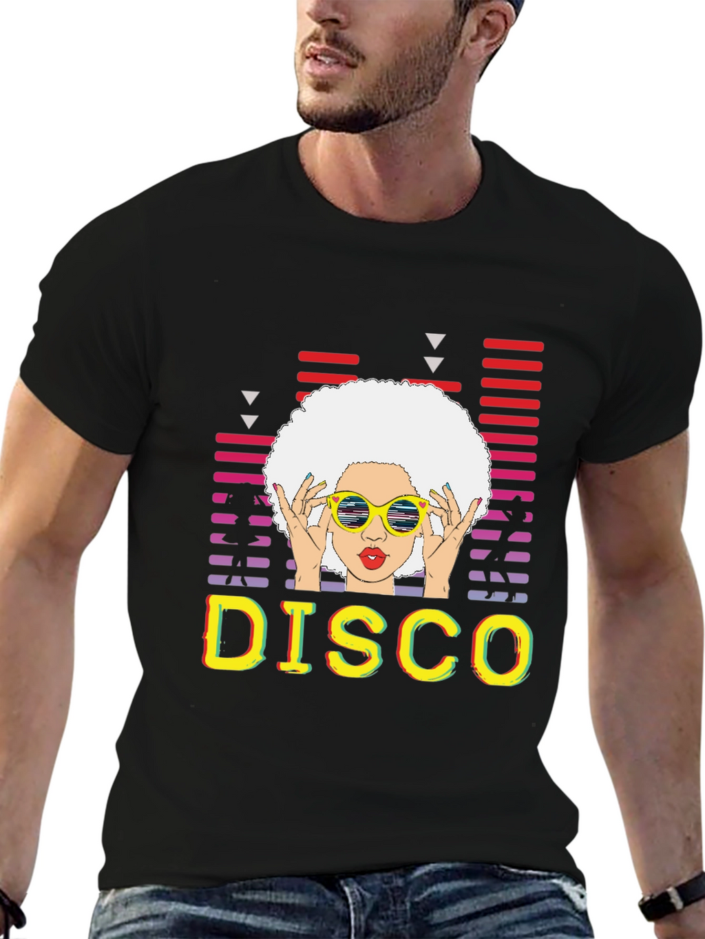 Retro Disco T-Shirt - Afro Hairstyle Graphic Tee