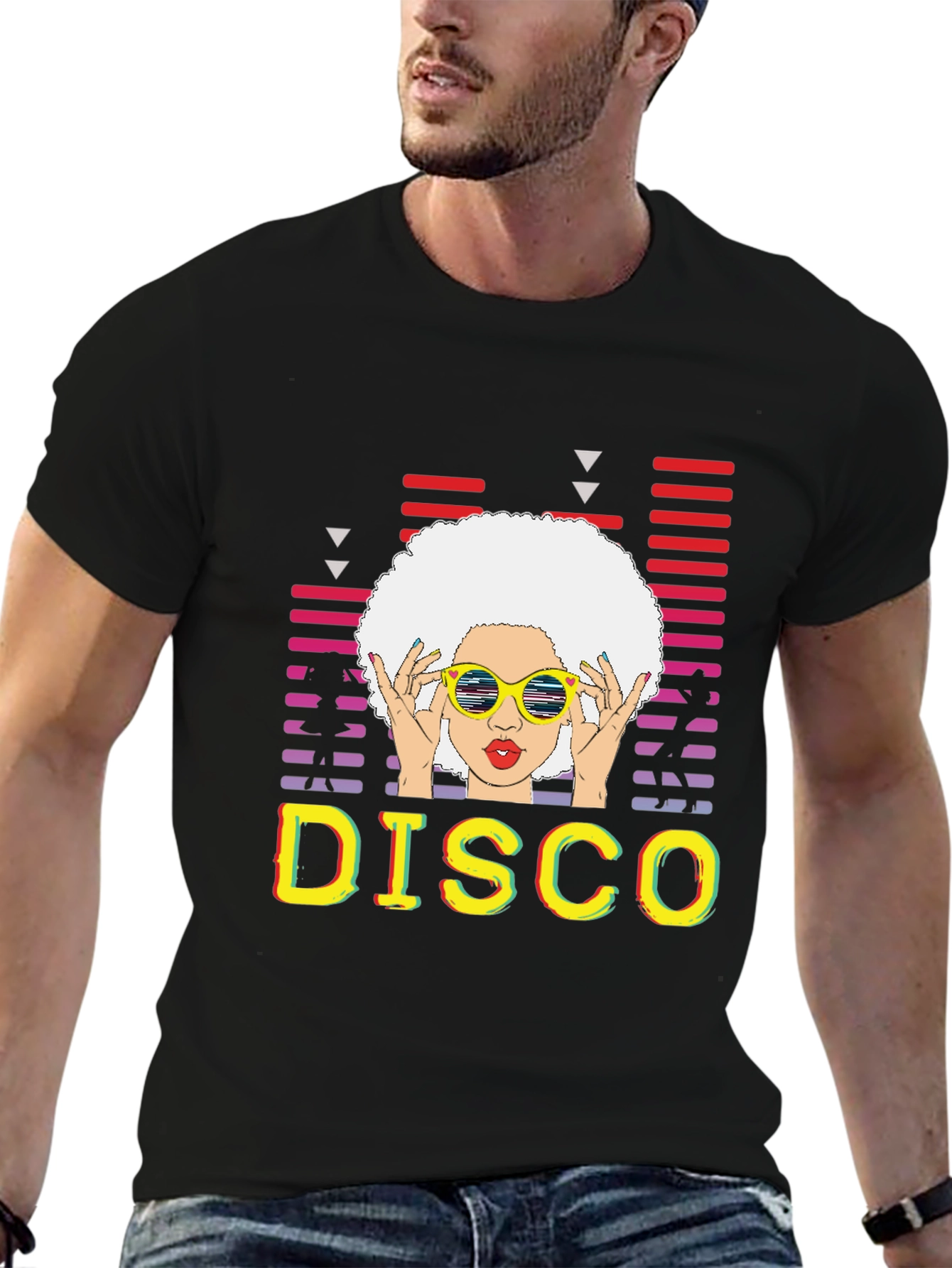 Retro Disco T-Shirt - Afro Hairstyle Graphic Tee